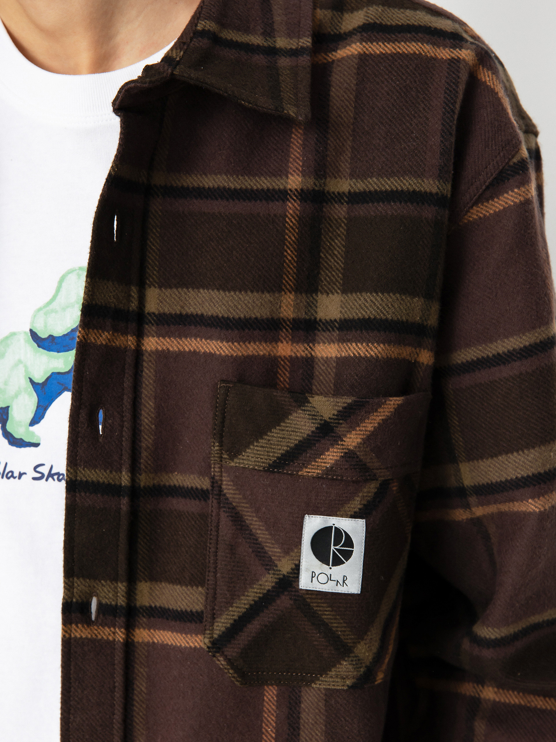 Polar Skate Mike Flannel Shirt (brown/mauve)