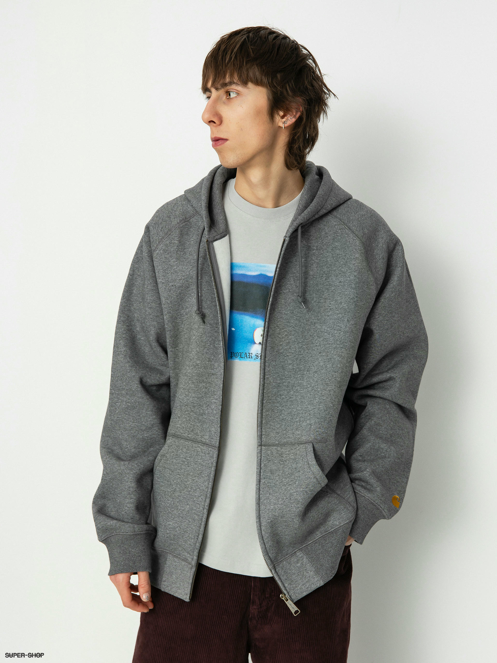 Carhartt chase hoodie online dark grey