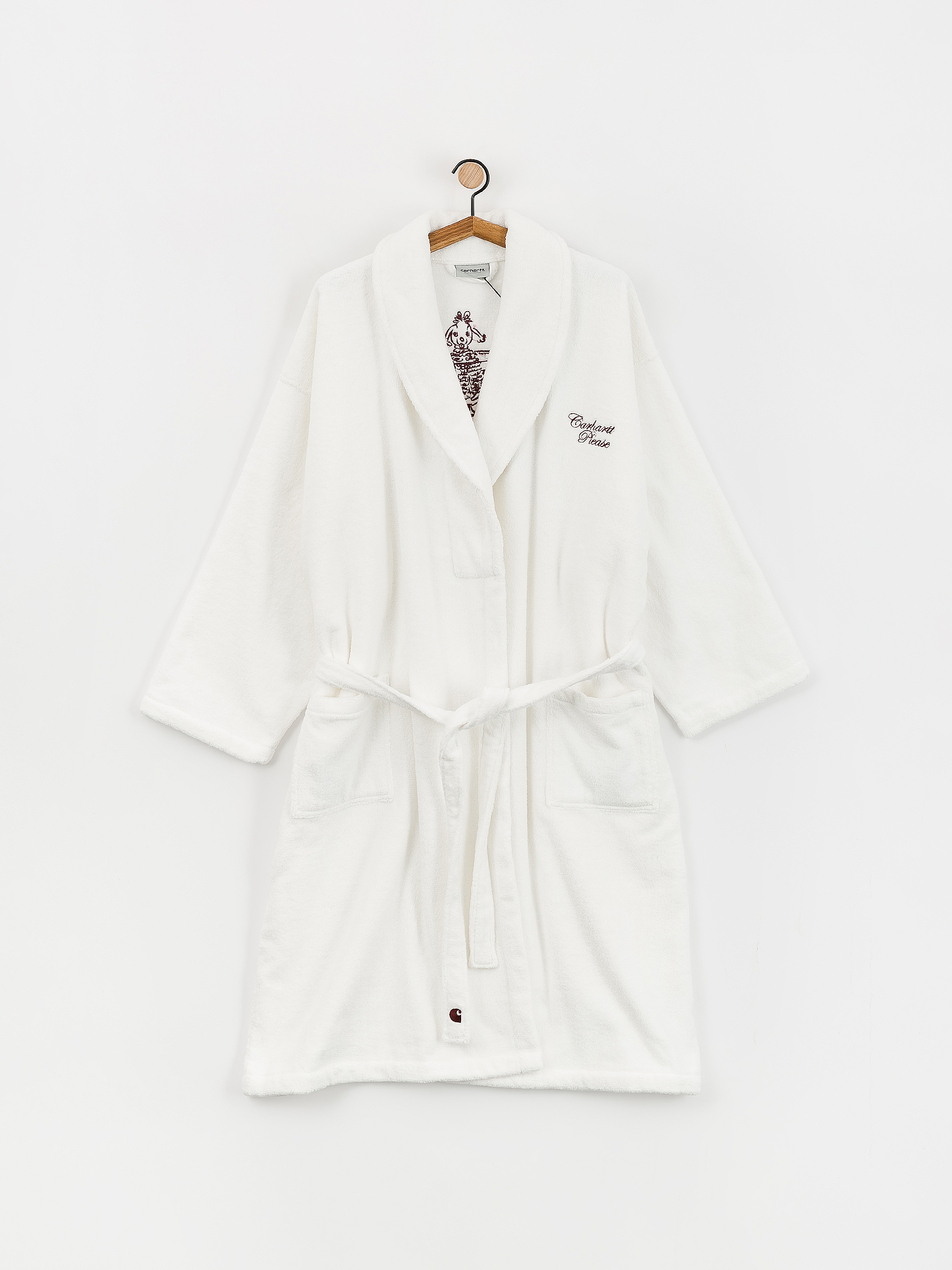 Carhartt WIP Szlafrok Please Bathrobe Longboard (white/bordeaux)