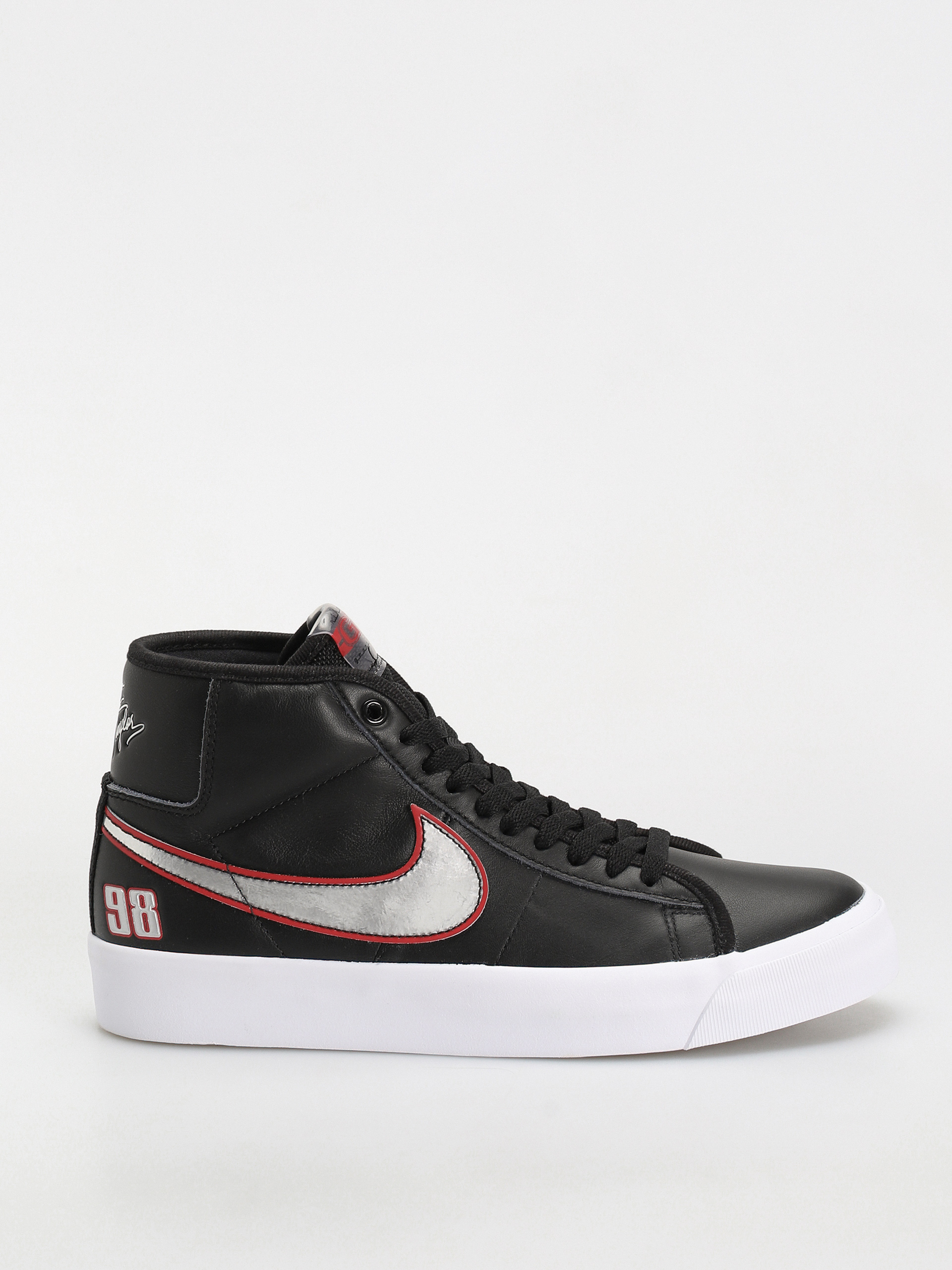 Nike SB Zoom Blazer Mid Pro GT Schuhe Schwarz black metallic silver university red