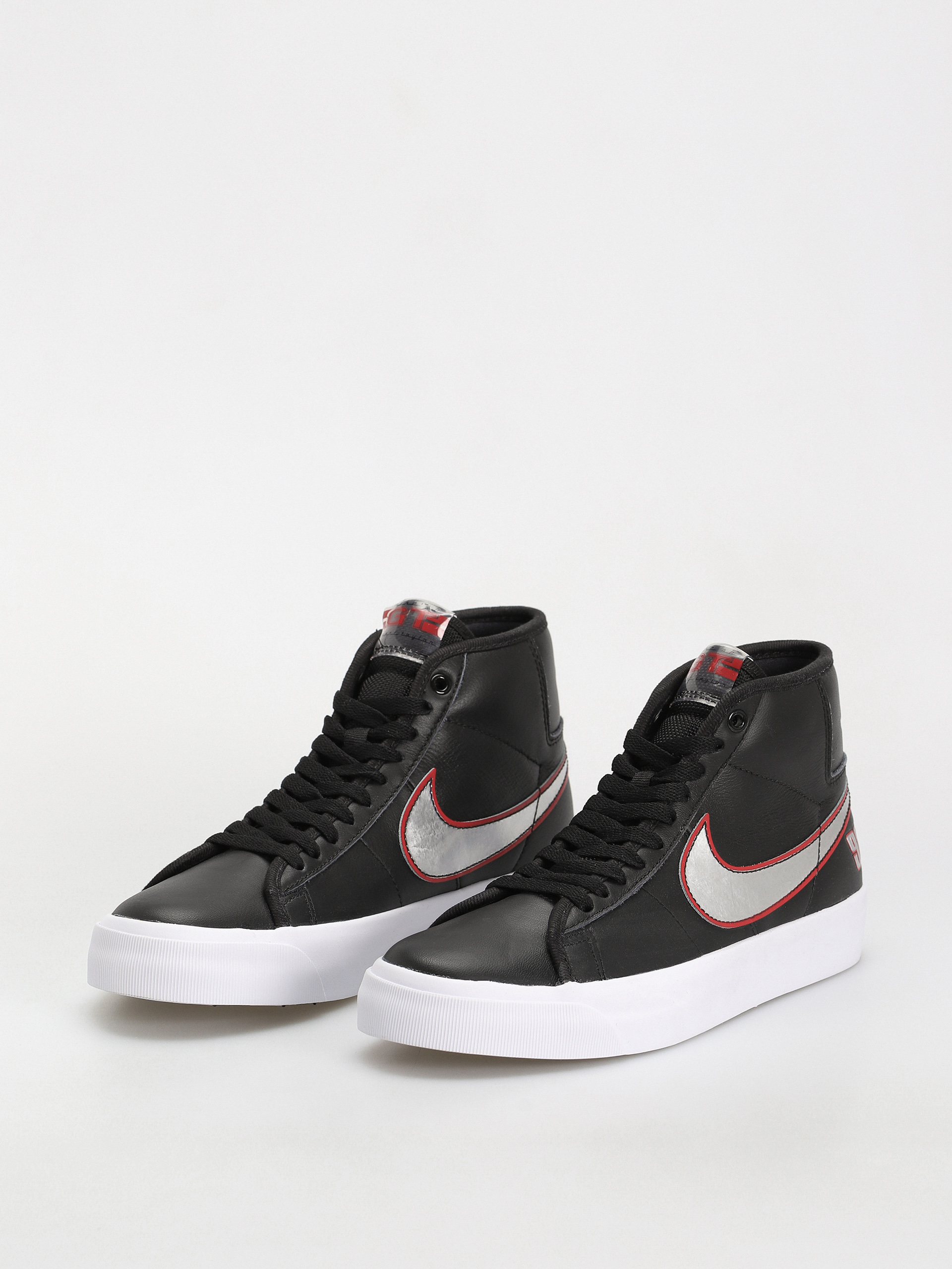 Nike SB Zoom Blazer Mid Pro GT Shoes (black/metallic silver university red)