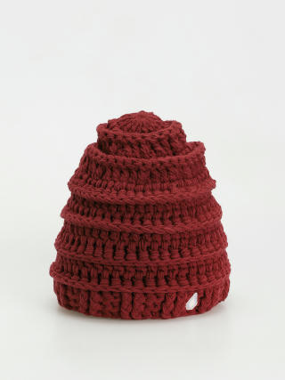 Volcom Rav Crochet Knit Beanie (maroon)