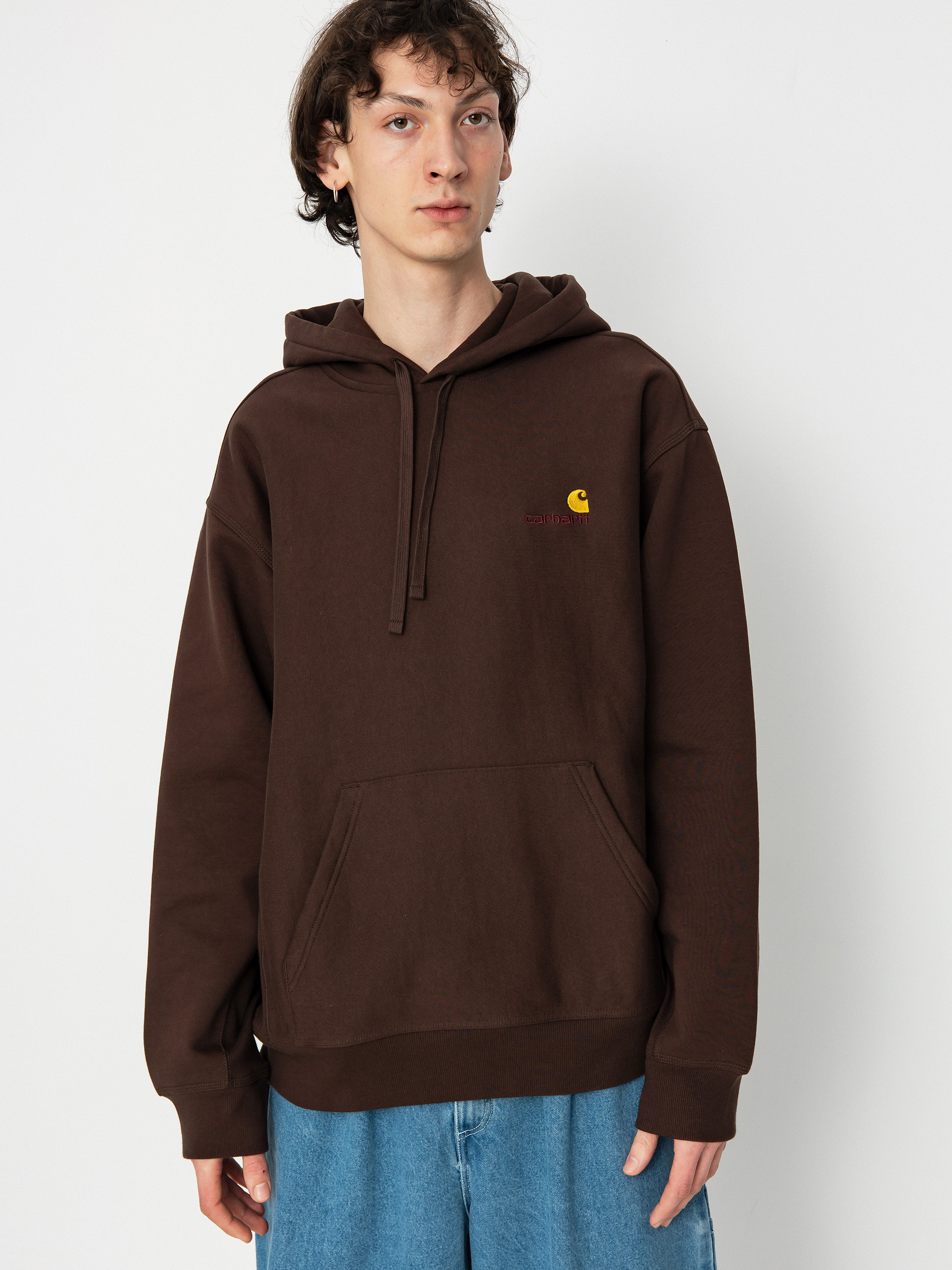 Carhartt WIP American Script HD Hoodie brown tobacco