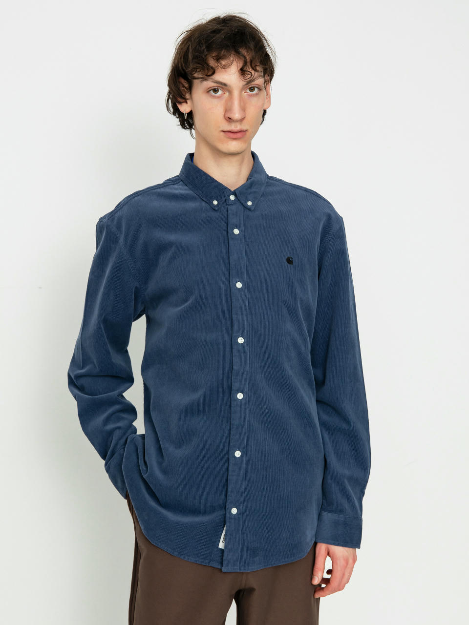 Carhartt WIP Madison Fine Cord Hemd (hudson blue/black)