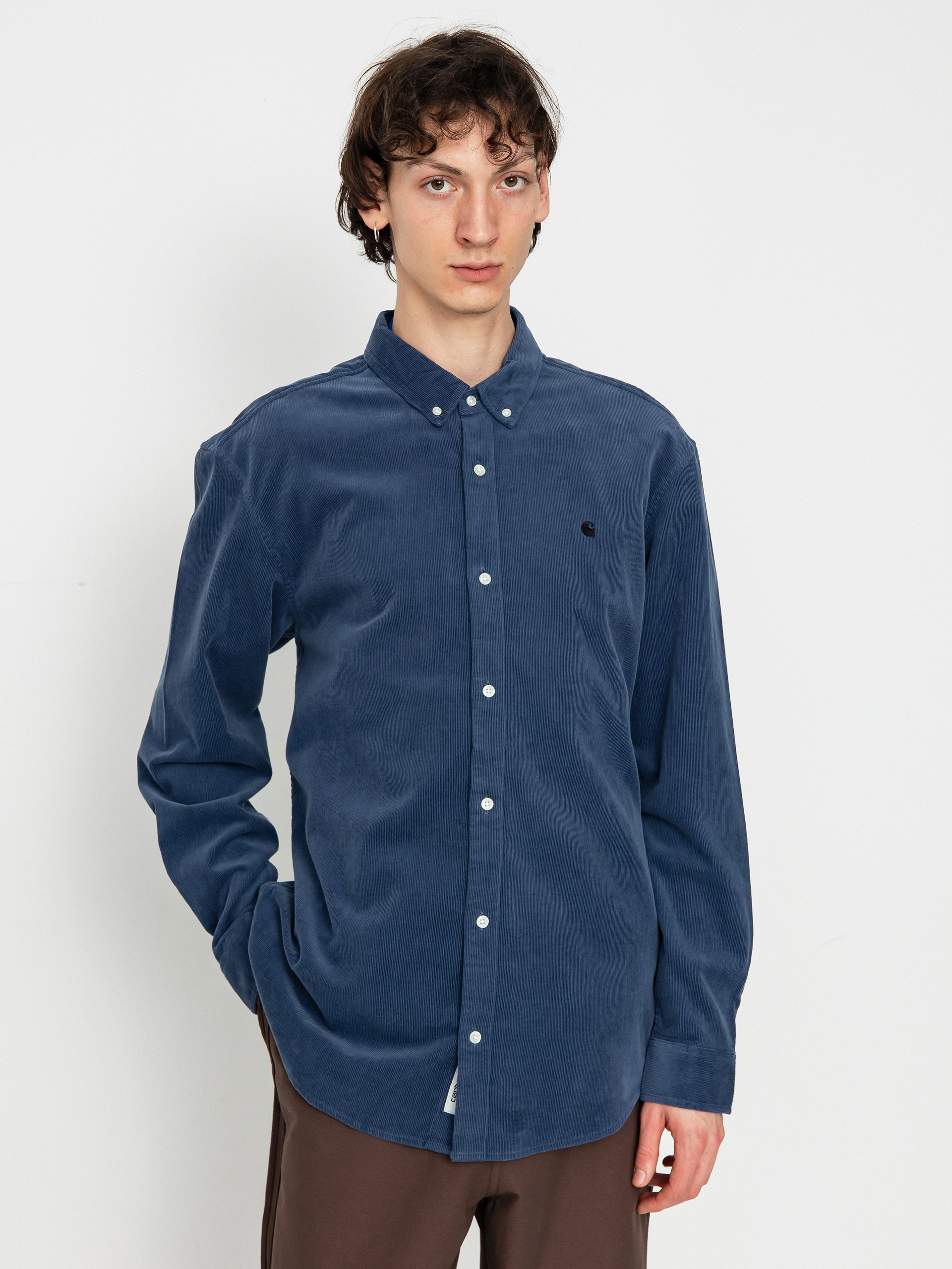 Carhartt WIP Madison Fine Cord Hemd (hudson blue/black)