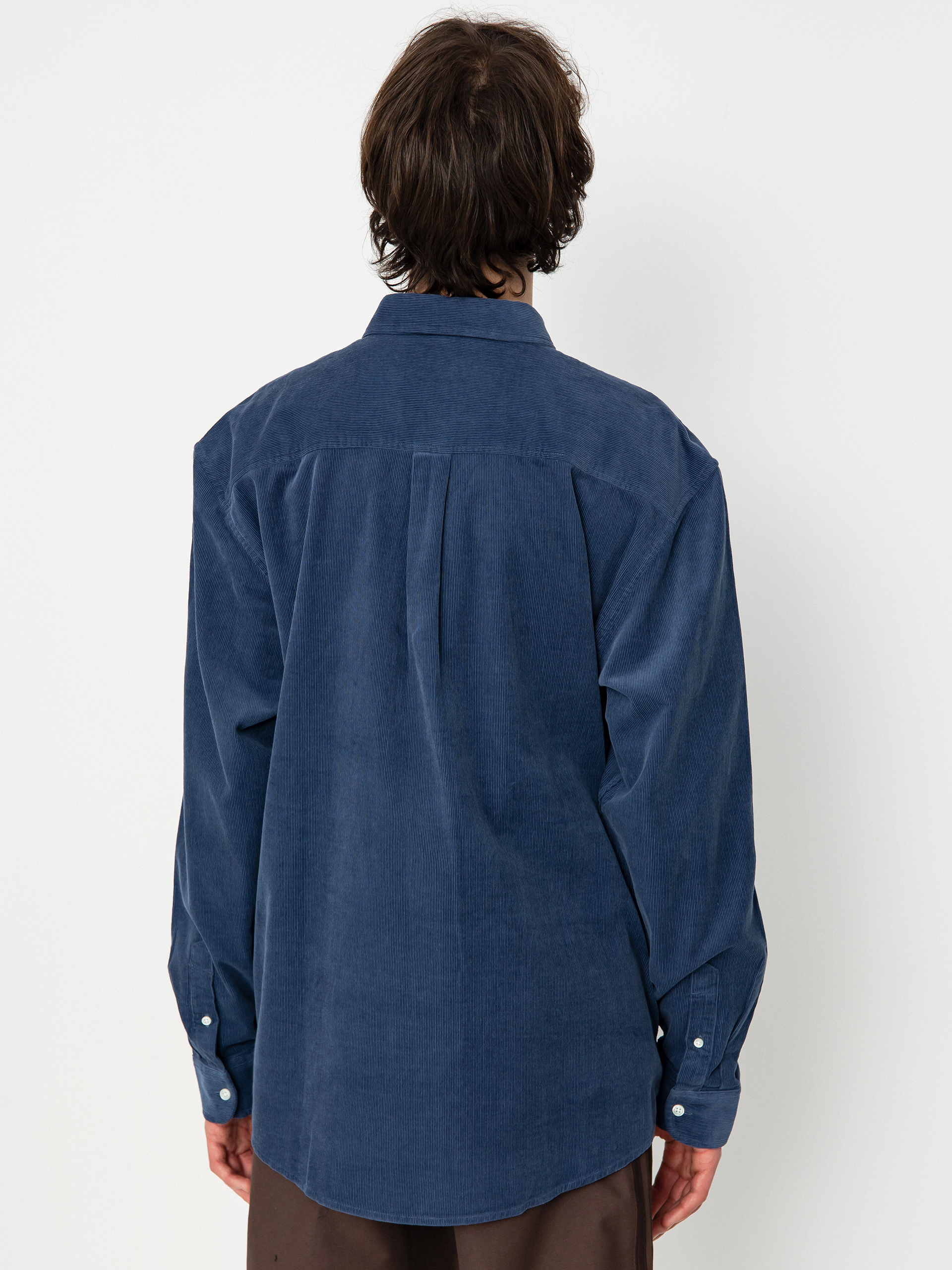 Carhartt WIP Madison Fine Cord Shirt - navy blue (hudson blue/black)