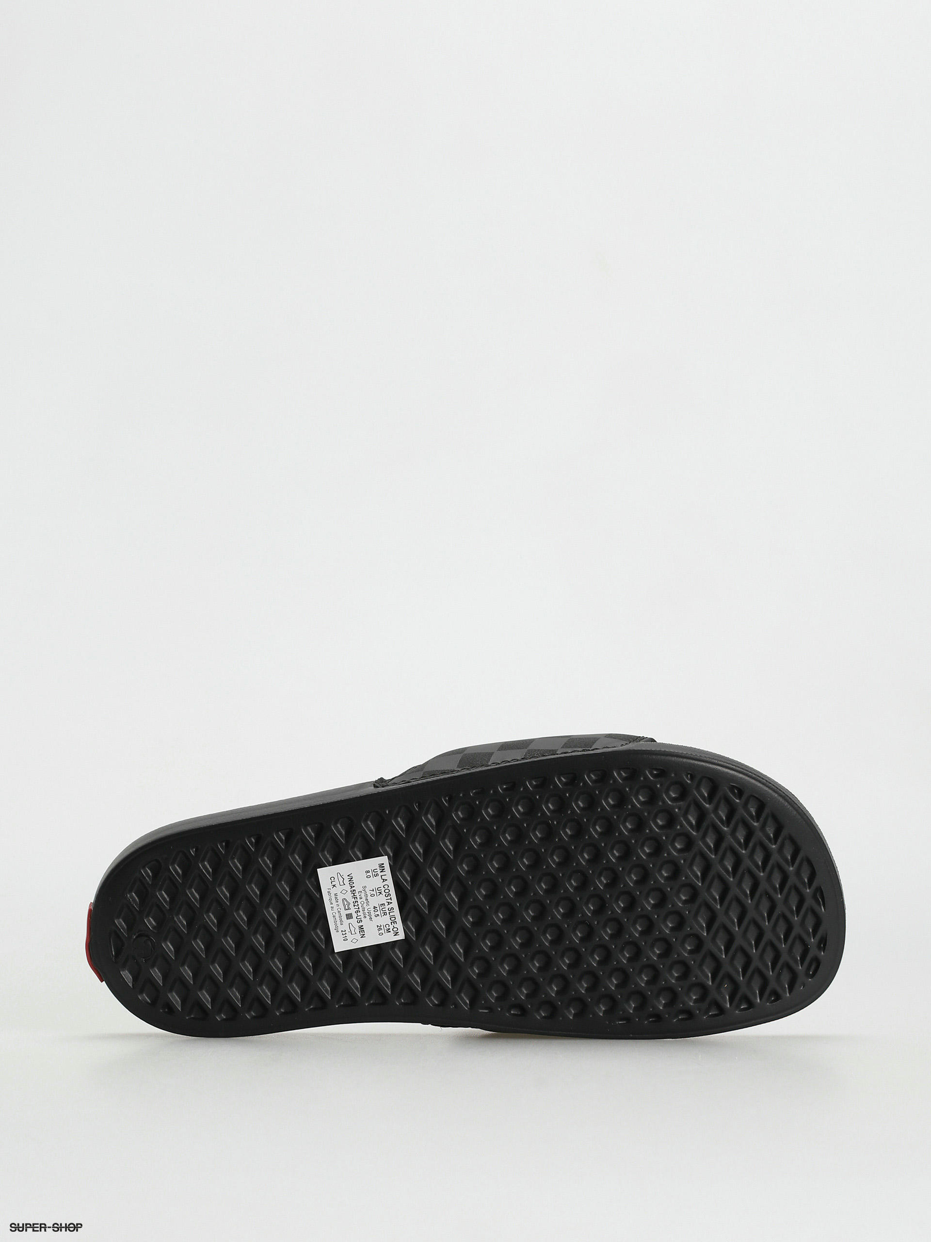 Vans black checkerboard on sale slides