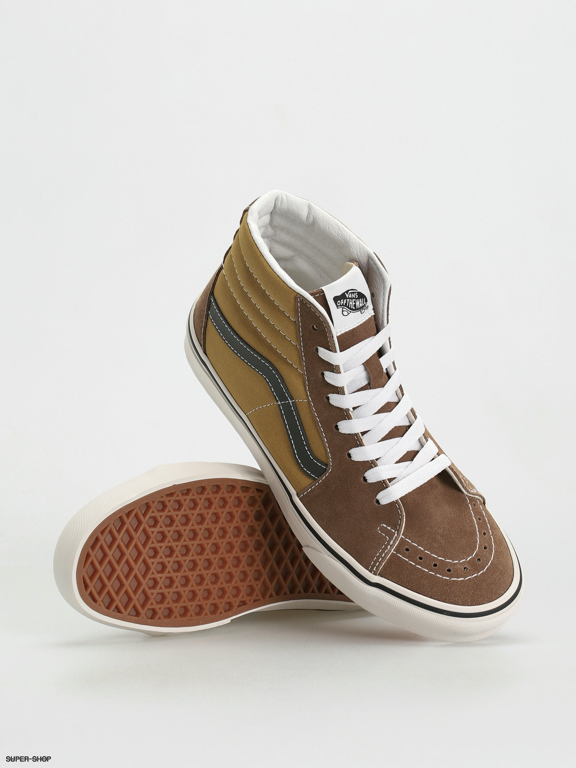 Vans Sk8 Hi Shoes brown canvas suede pop brown multi