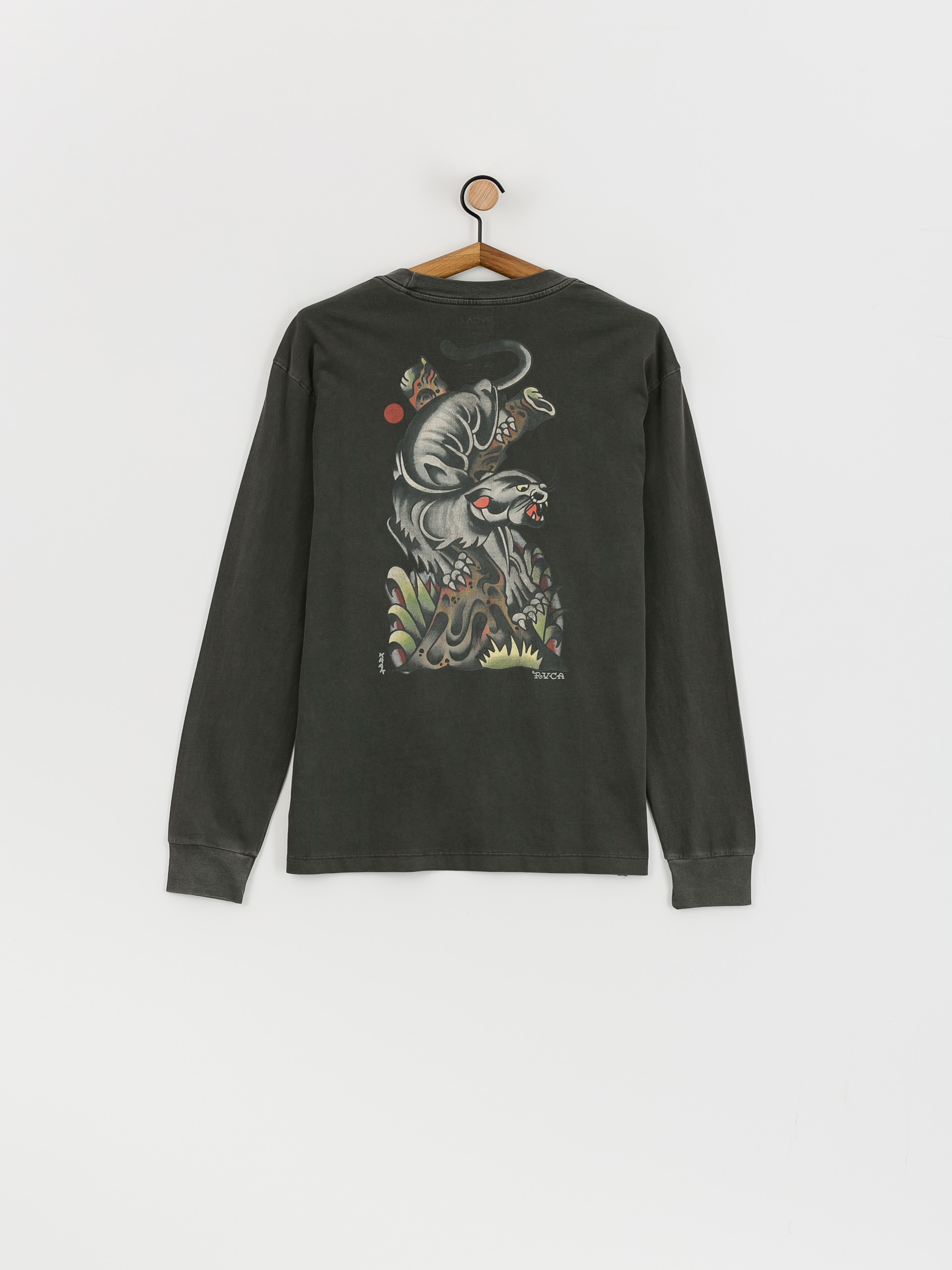 RVCA Krak Panther Longsleeve (washed black)