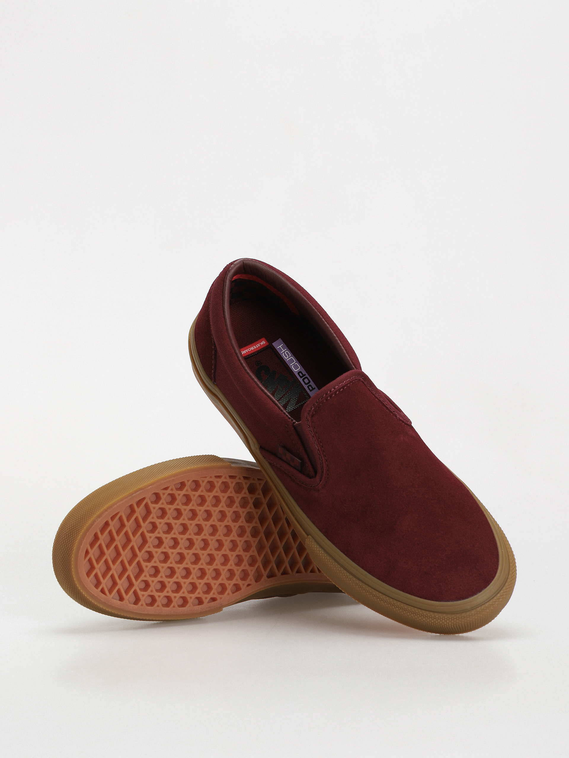 Vans Slip On Vans Leder Schuhe Vans Skate Slip On Schuhe Weinrot