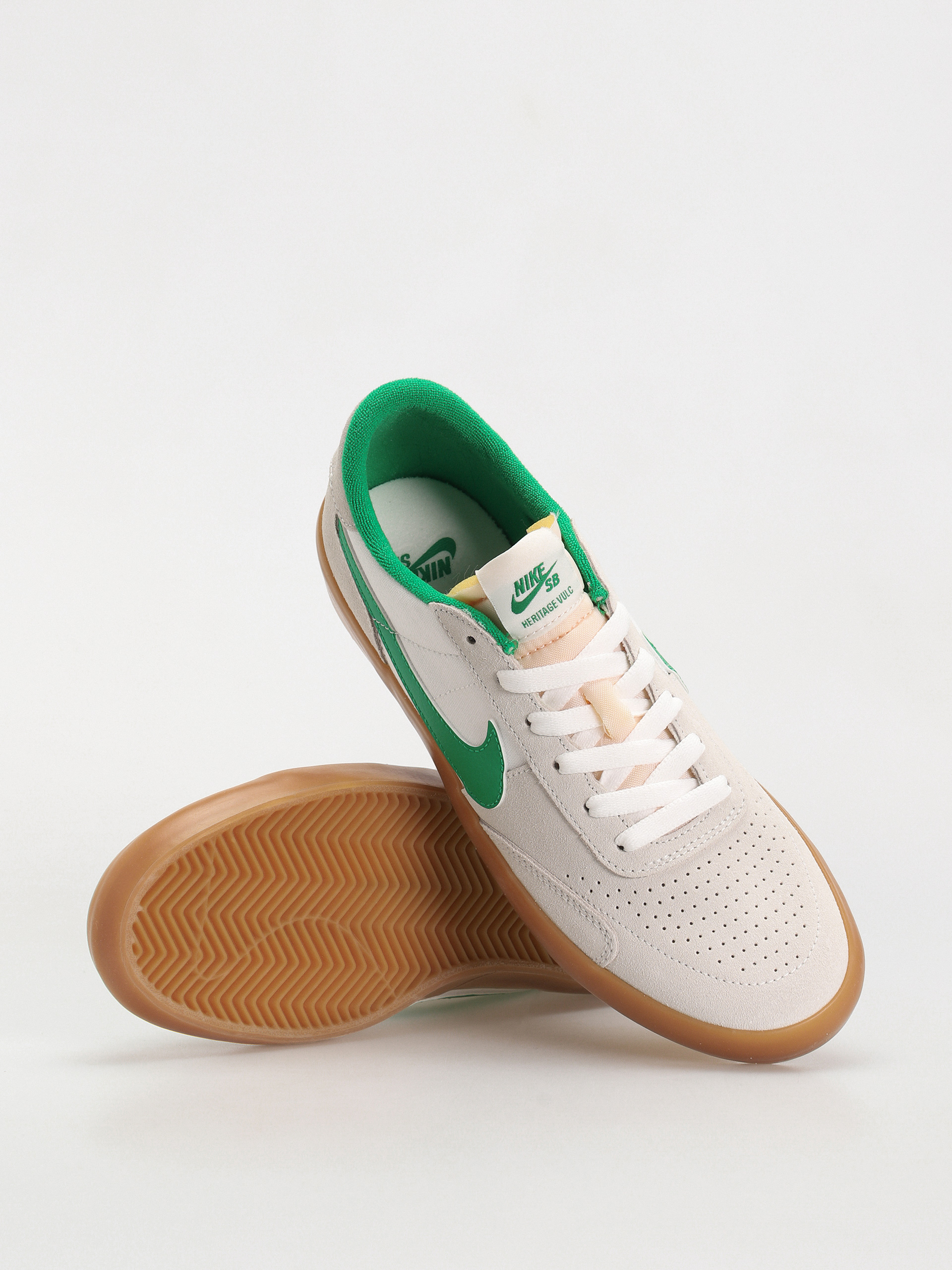 Nike SB Heritage Vulc Shoes (summit white/lucky green white)