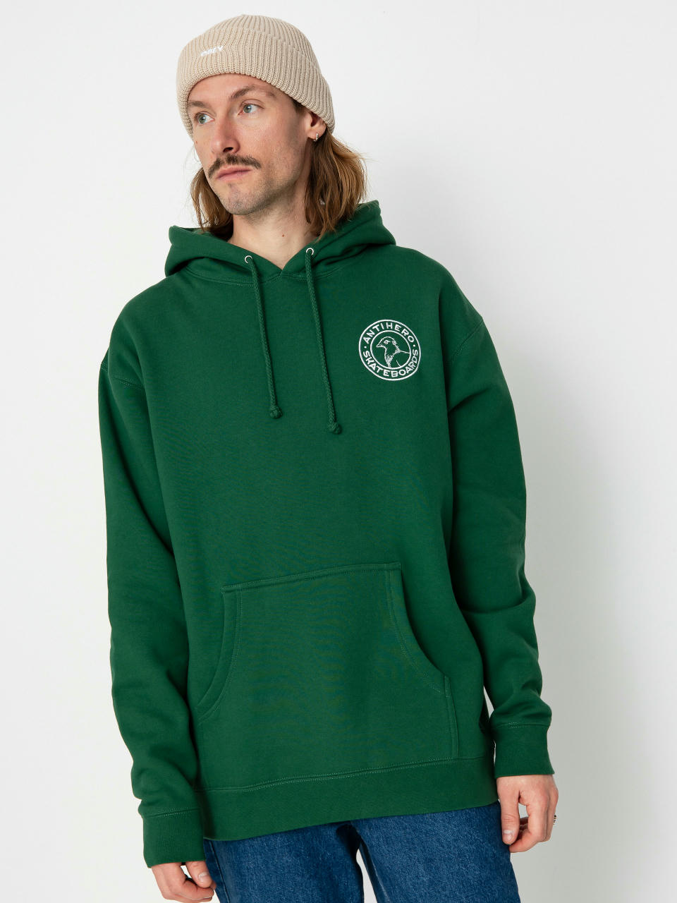 Antihero Bs Pigeon Rnd Emb HD Hoodie (dark green)