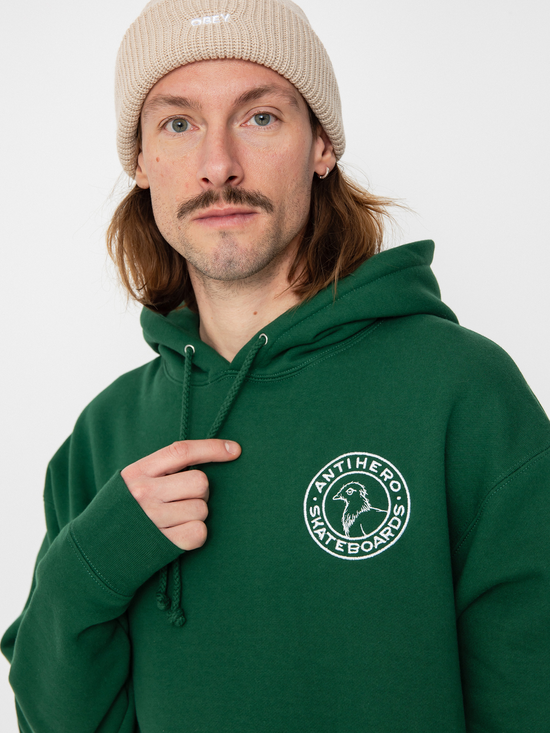 Antihero Bs Pigeon Rnd Emb HD Hoodie (dark green)