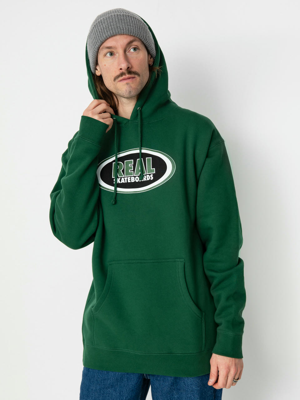 Real Oval HD Hoodie (dark green/black/white)