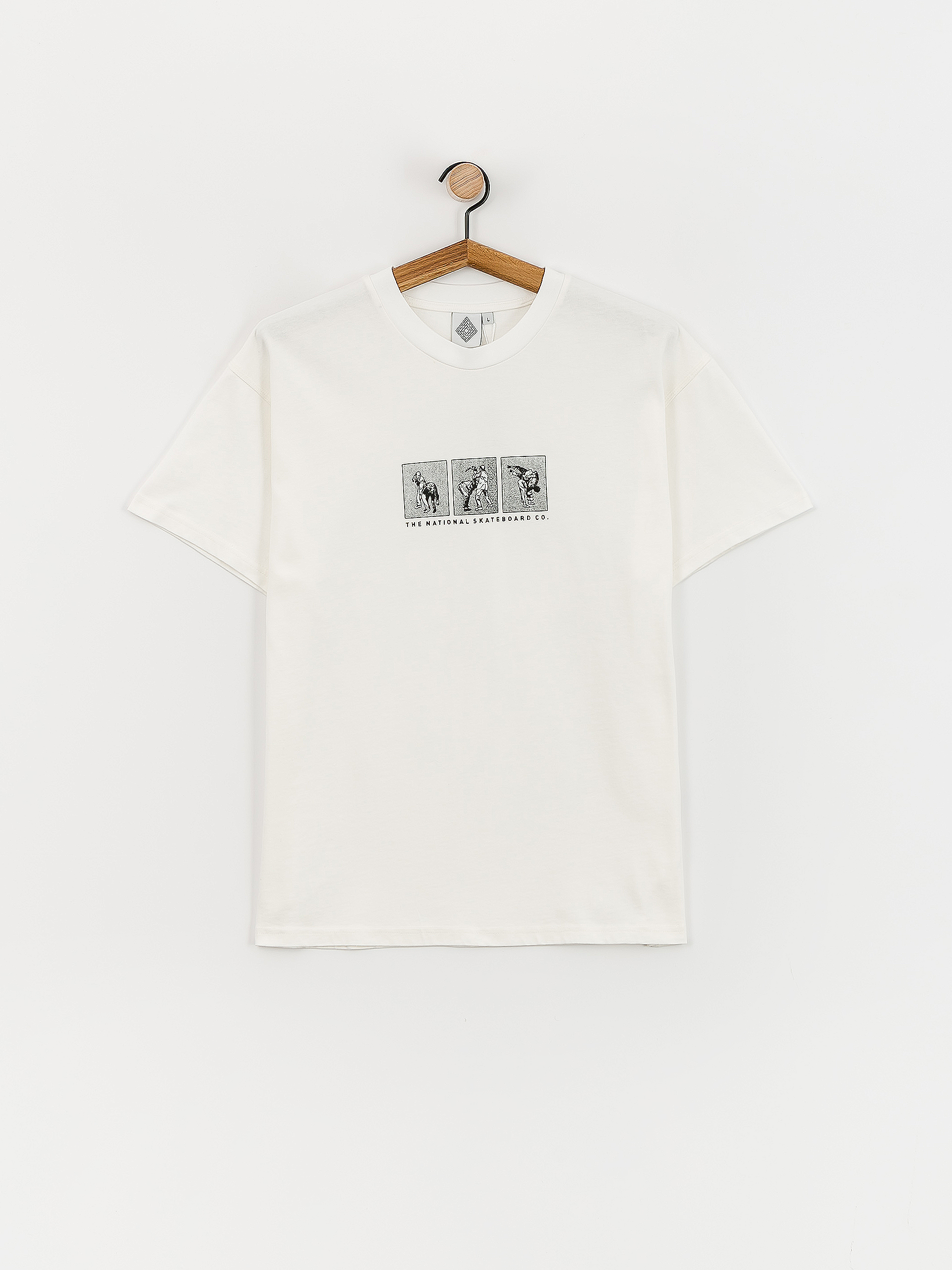 The National Skateboard Co Office Politics Triptych T-shirt (off white)