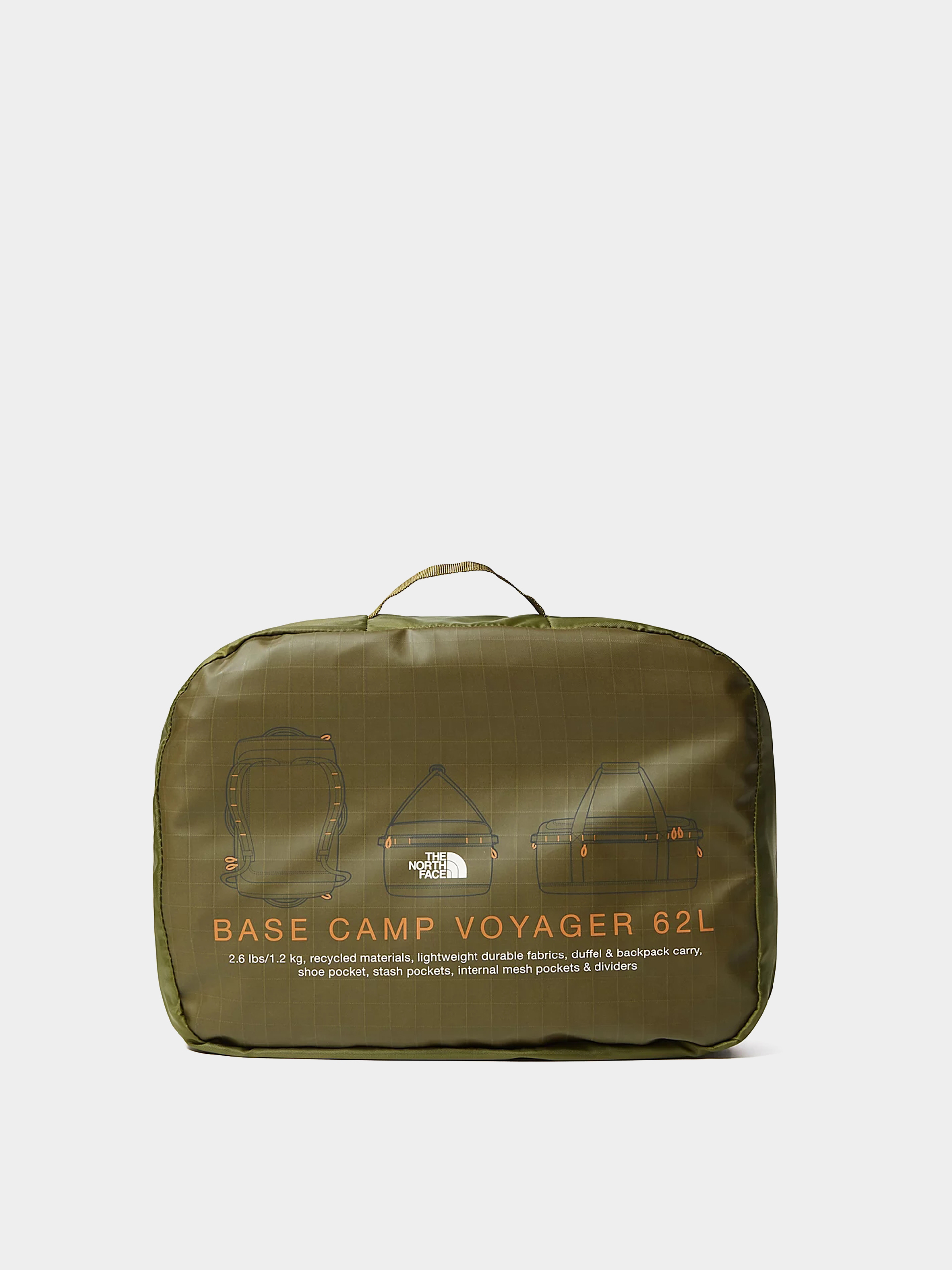 The North Face Base Camp Voyager Duffel 62L Tasche (forest olive/desert rus)