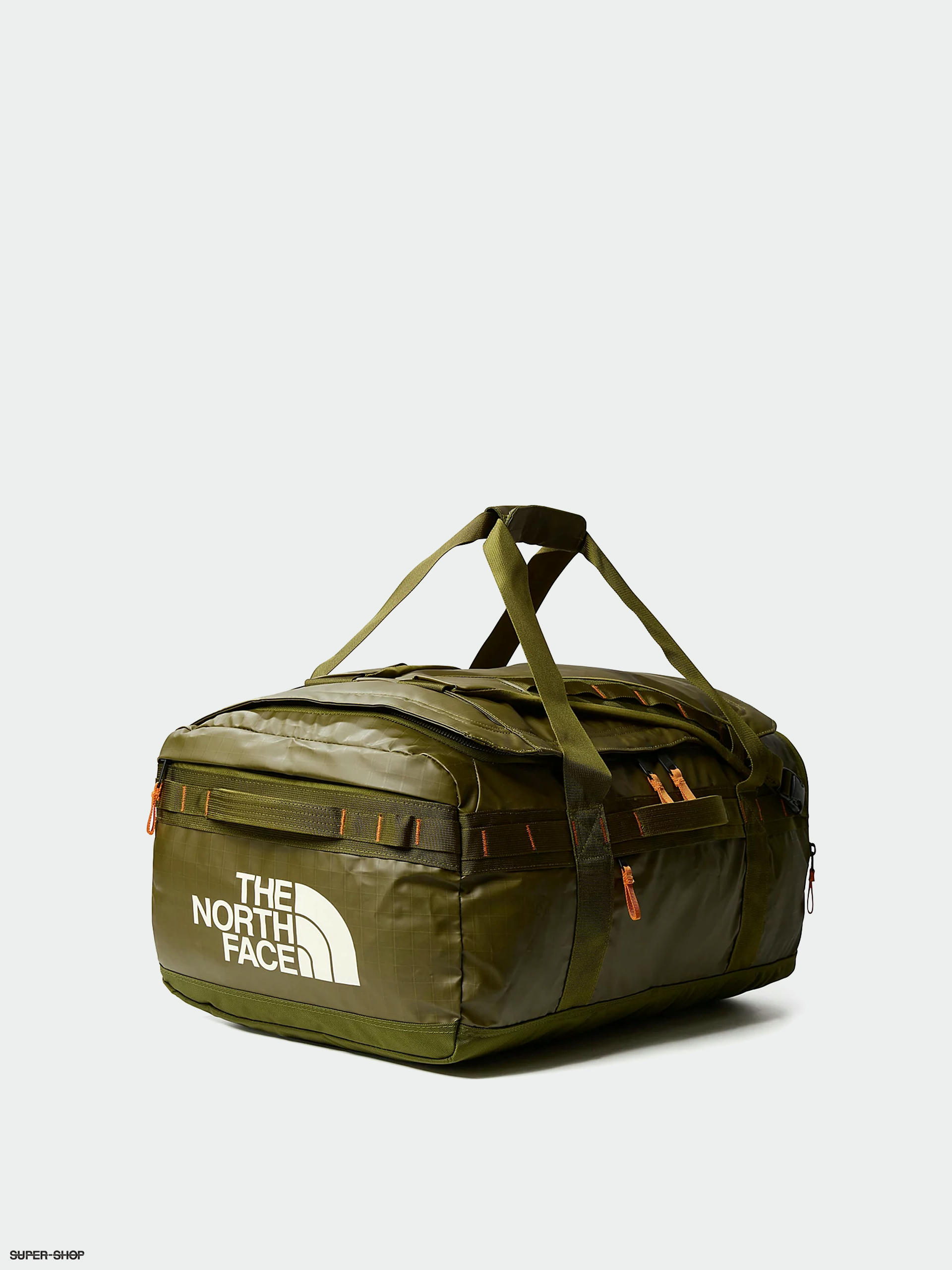 North face outlet green duffel bag