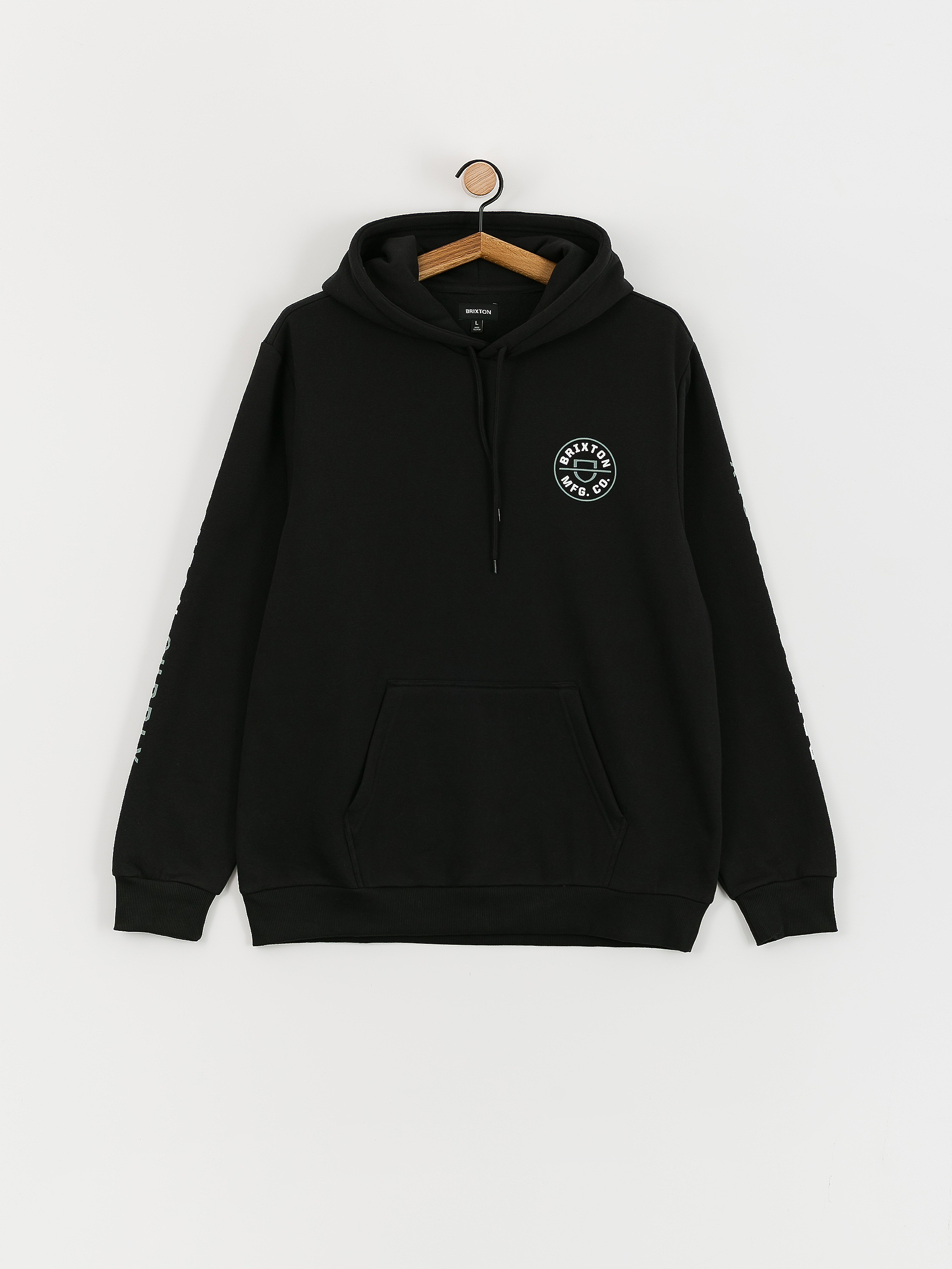 Brixton Crest Hoodie (black/chinois green/white)
