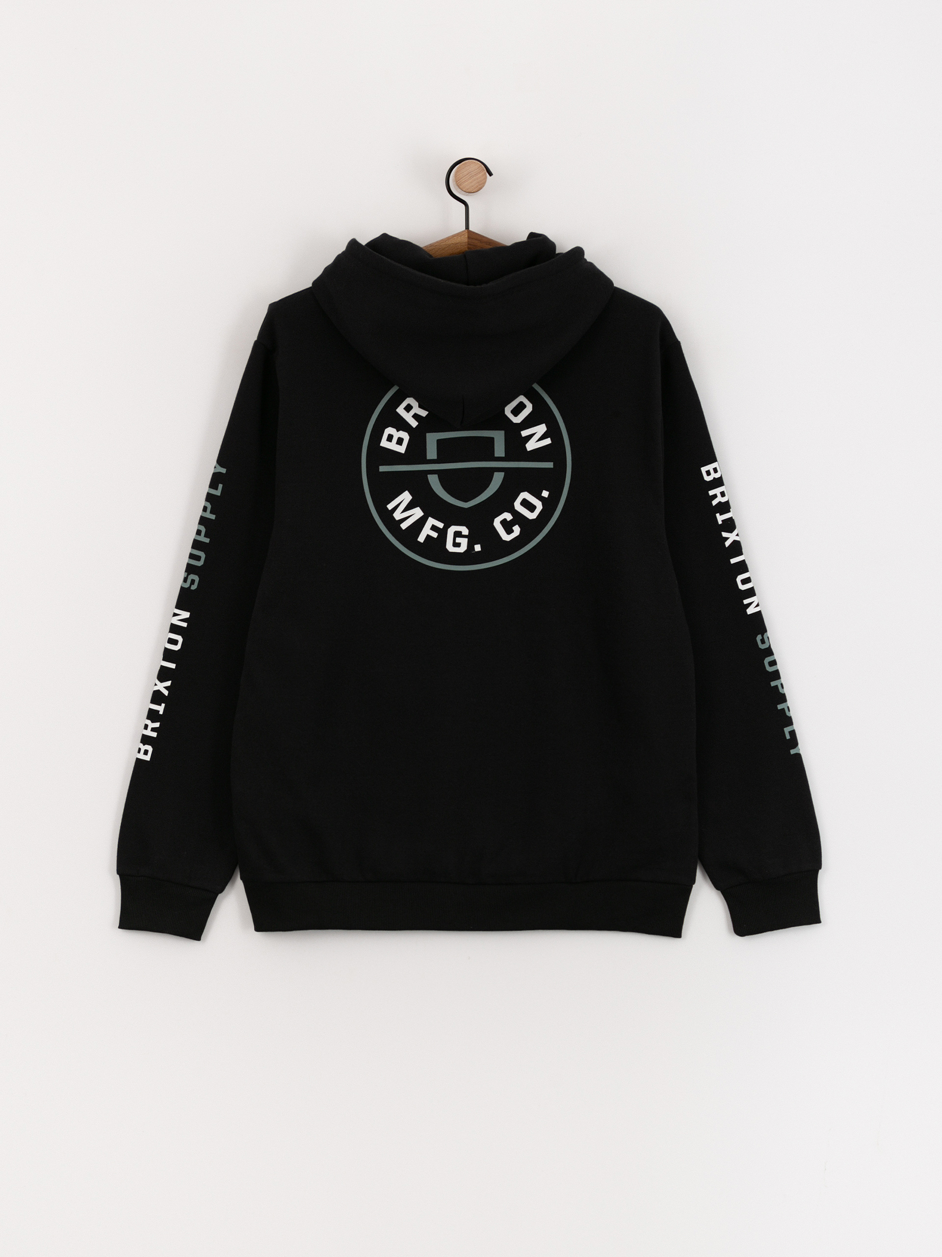 Brixton Crest Hoodie (black/chinois green/white)