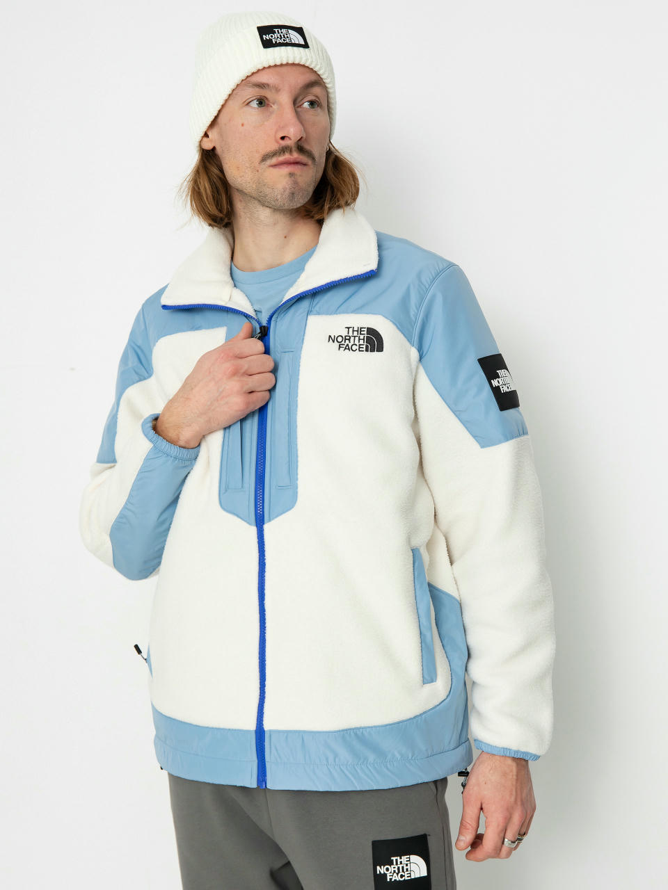 The North Face M Fleeski Y2K Fz Jacke (white dune/steel blue)