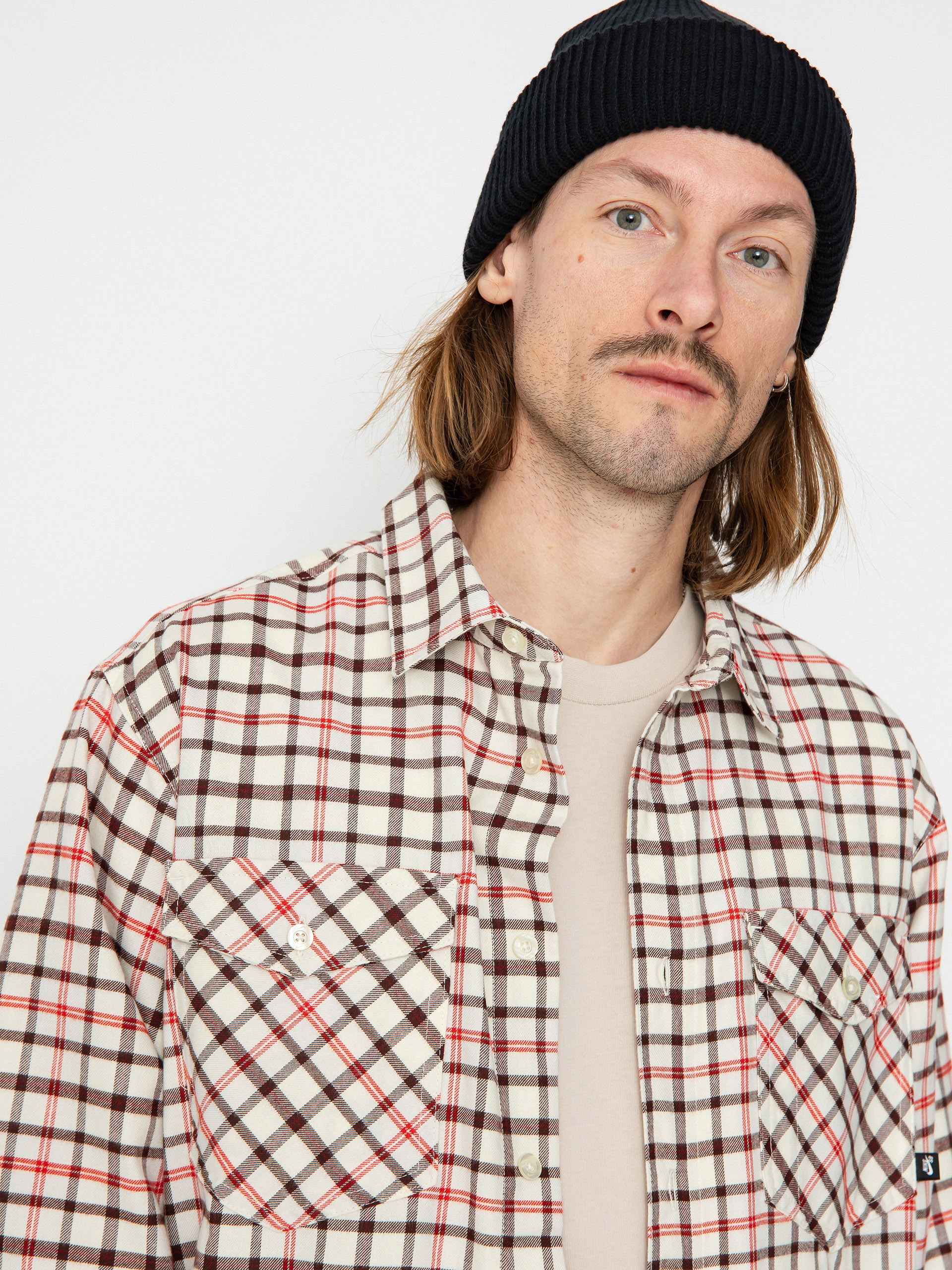 Nike SB Flannel Button Up Shirt (coconut milk/light bone)