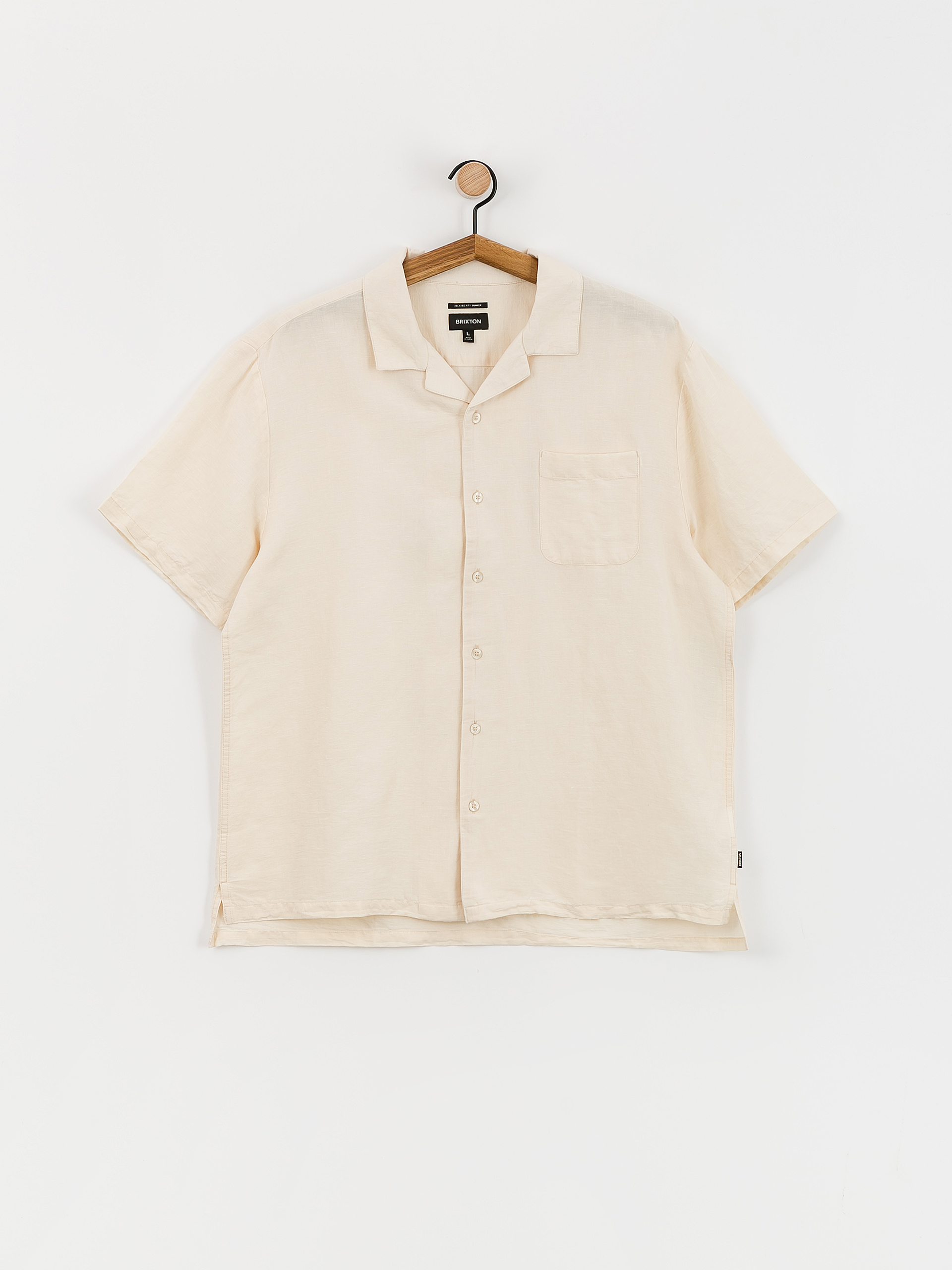 Brixton Bunker Linen Blend Shirt (whitecap)