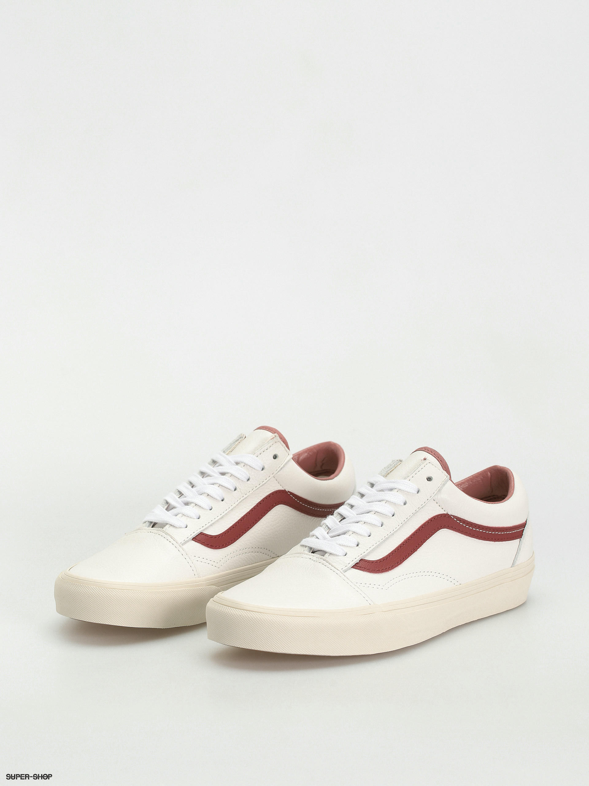 Vans old skool shop white with red stripe