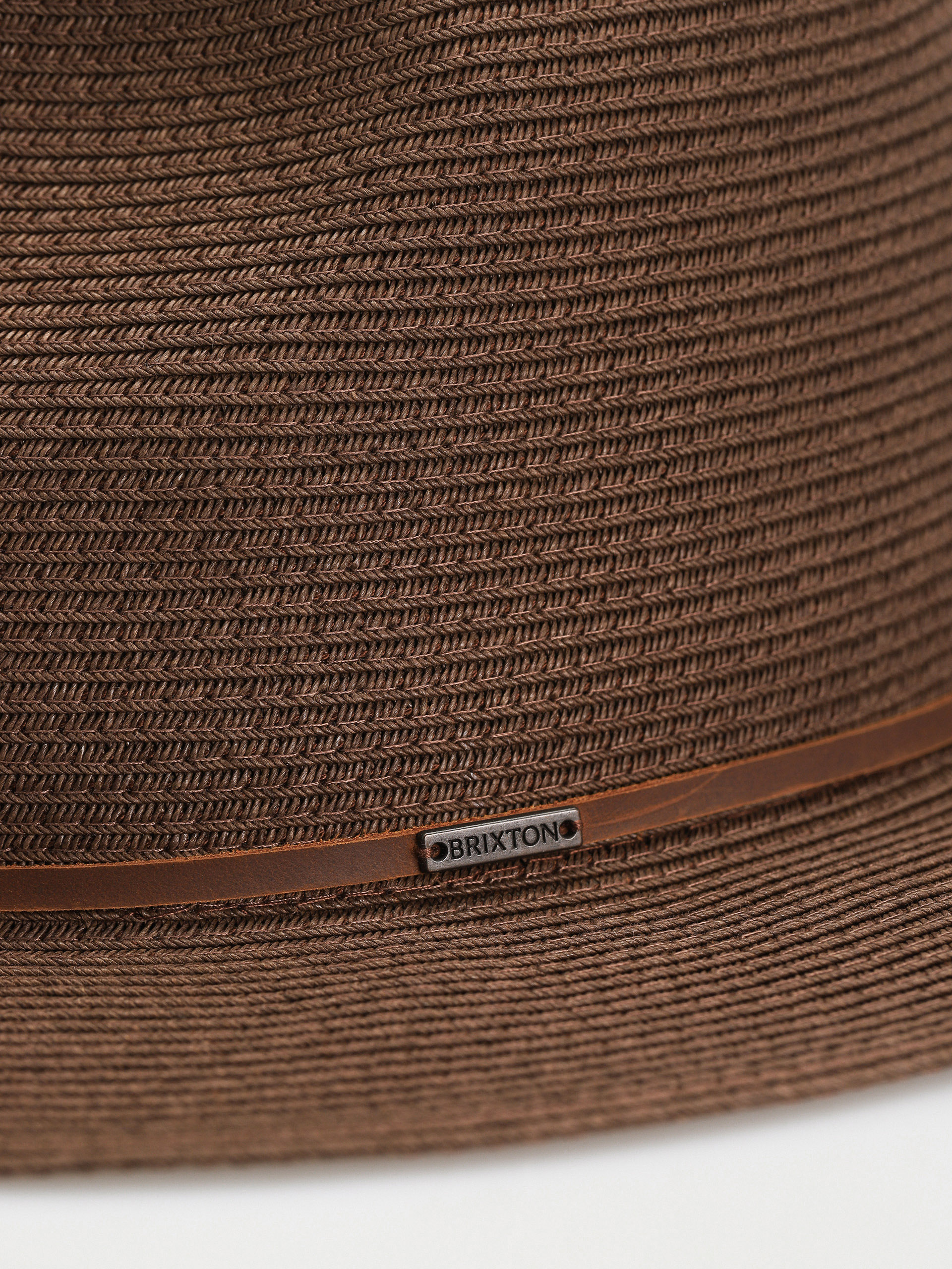 Brixton Wesley Straw Packable Fedora Hat (dark earth)