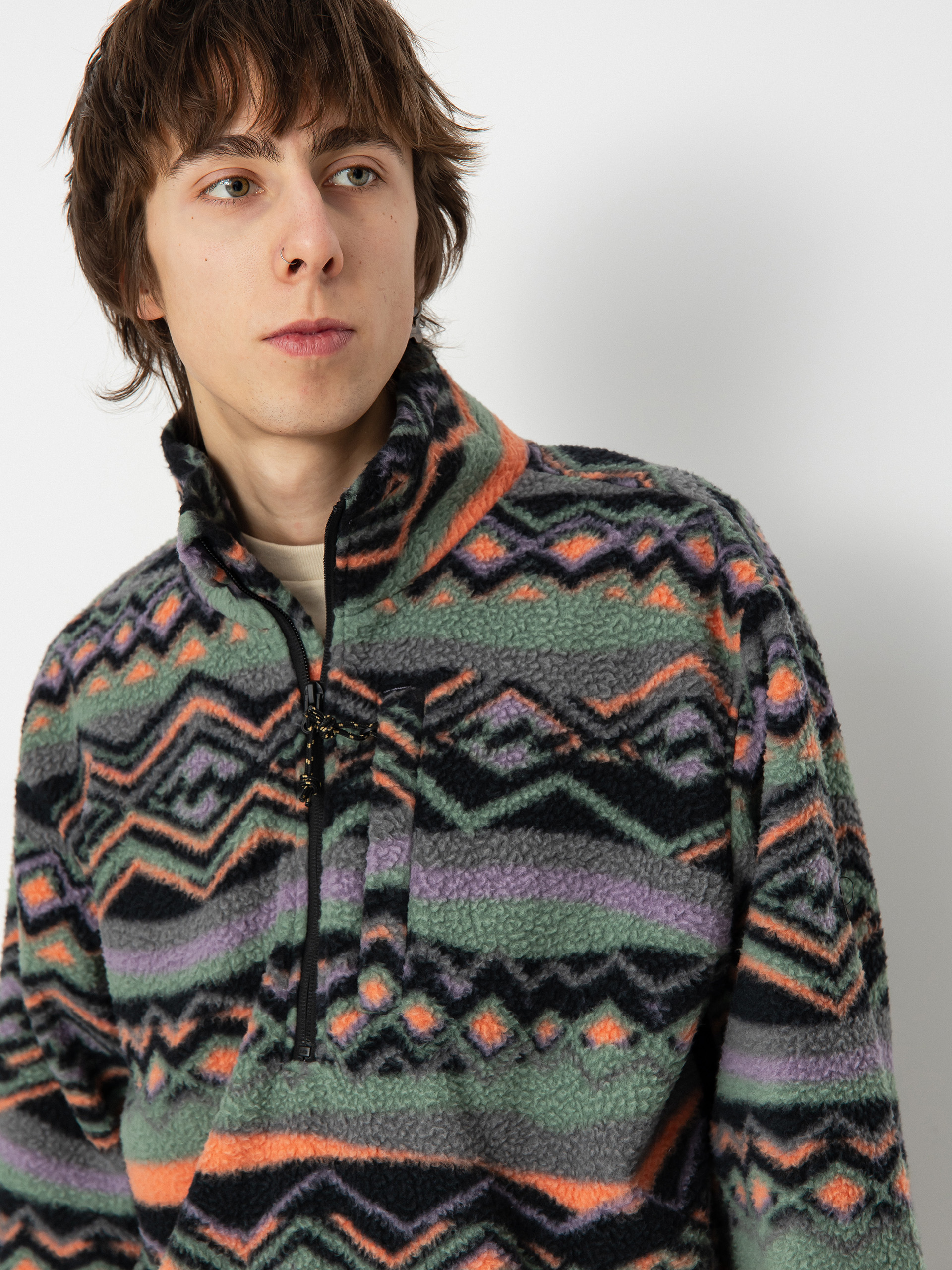 Mens Billabong Boundary Mock Neck Fleece (grey violet)