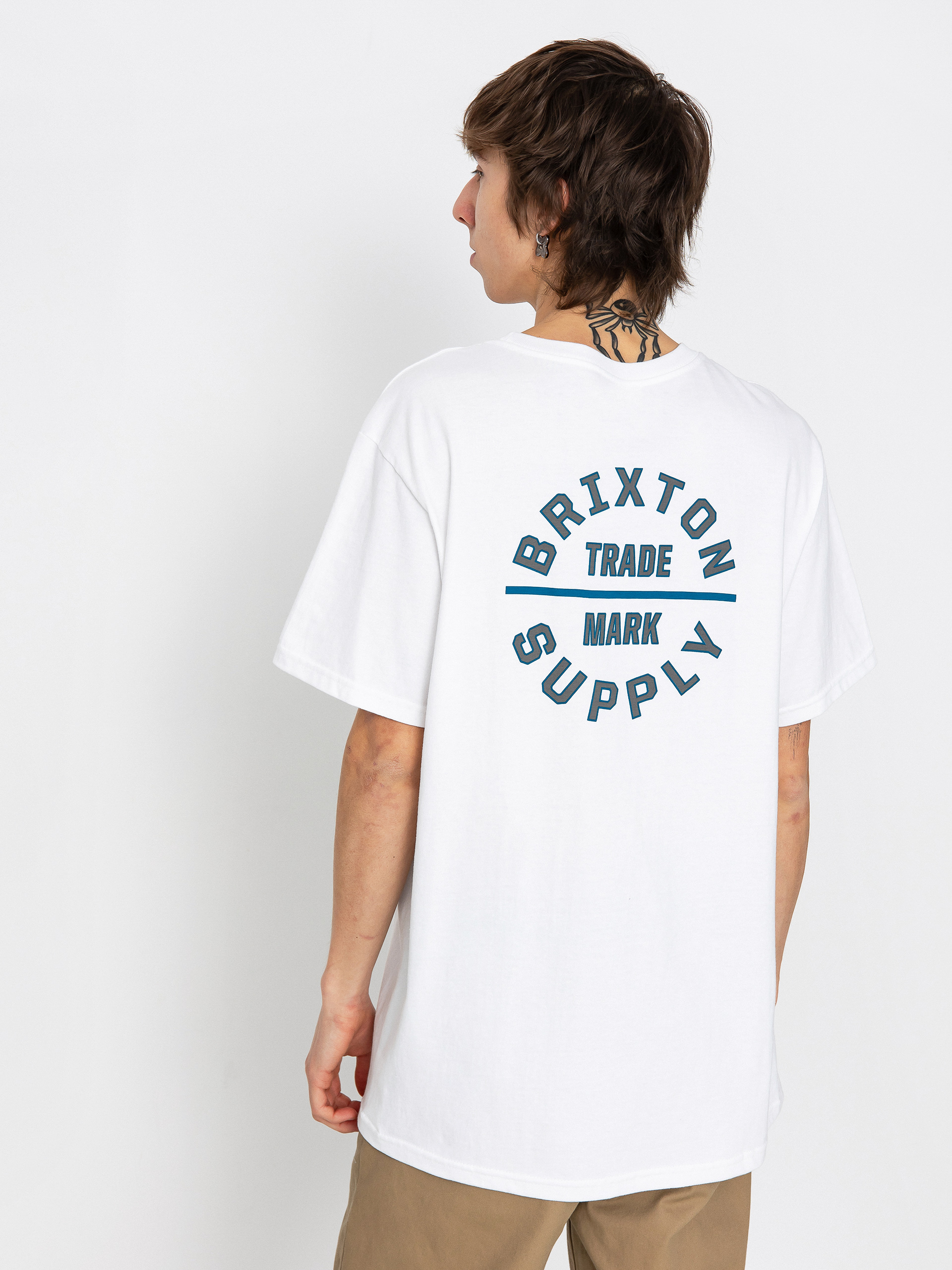 Brixton Oath V Stt T-shirt (white/chinois green/blue danub)