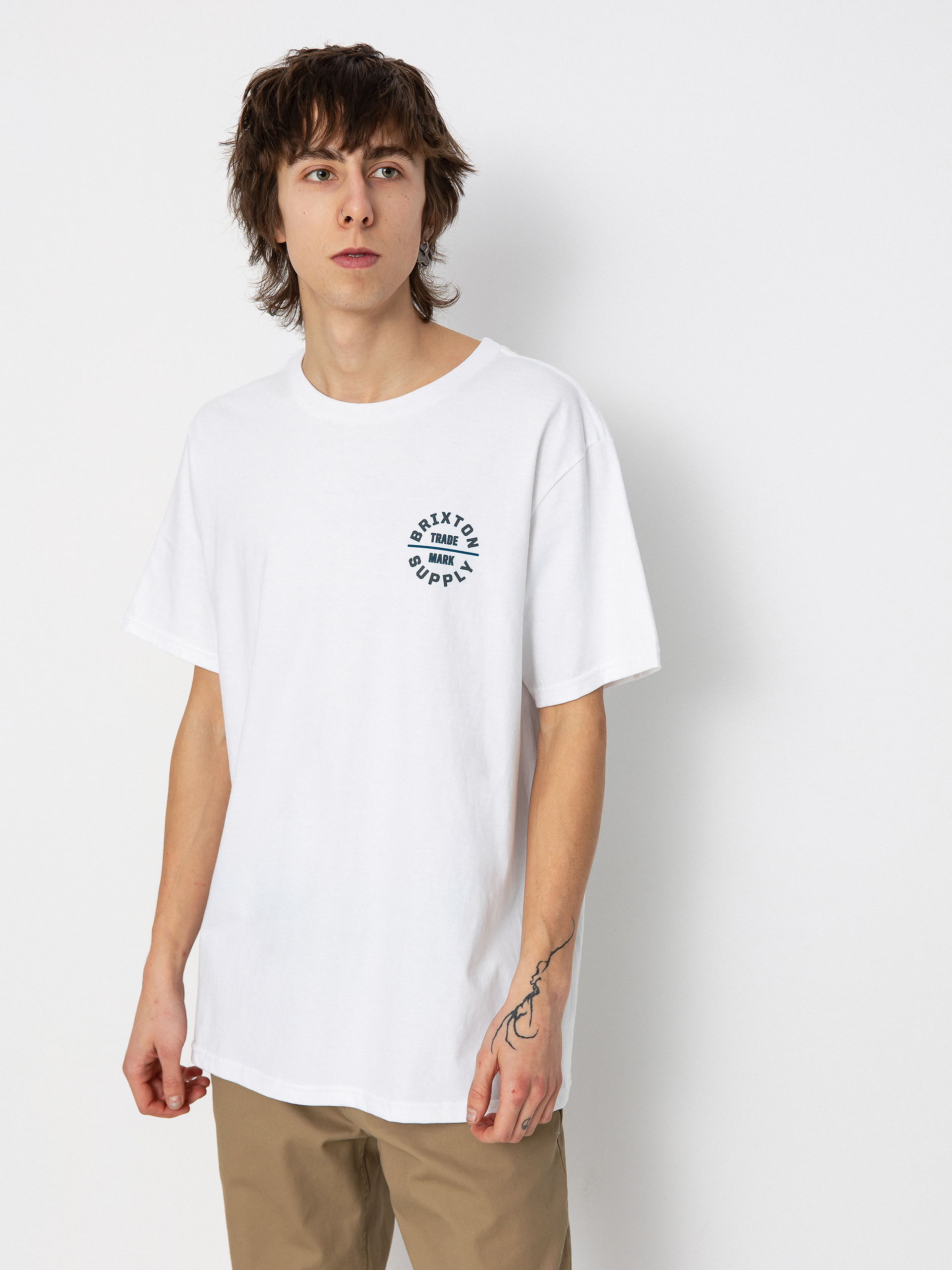Brixton Oath V Stt T-shirt (white/chinois green/blue danub)
