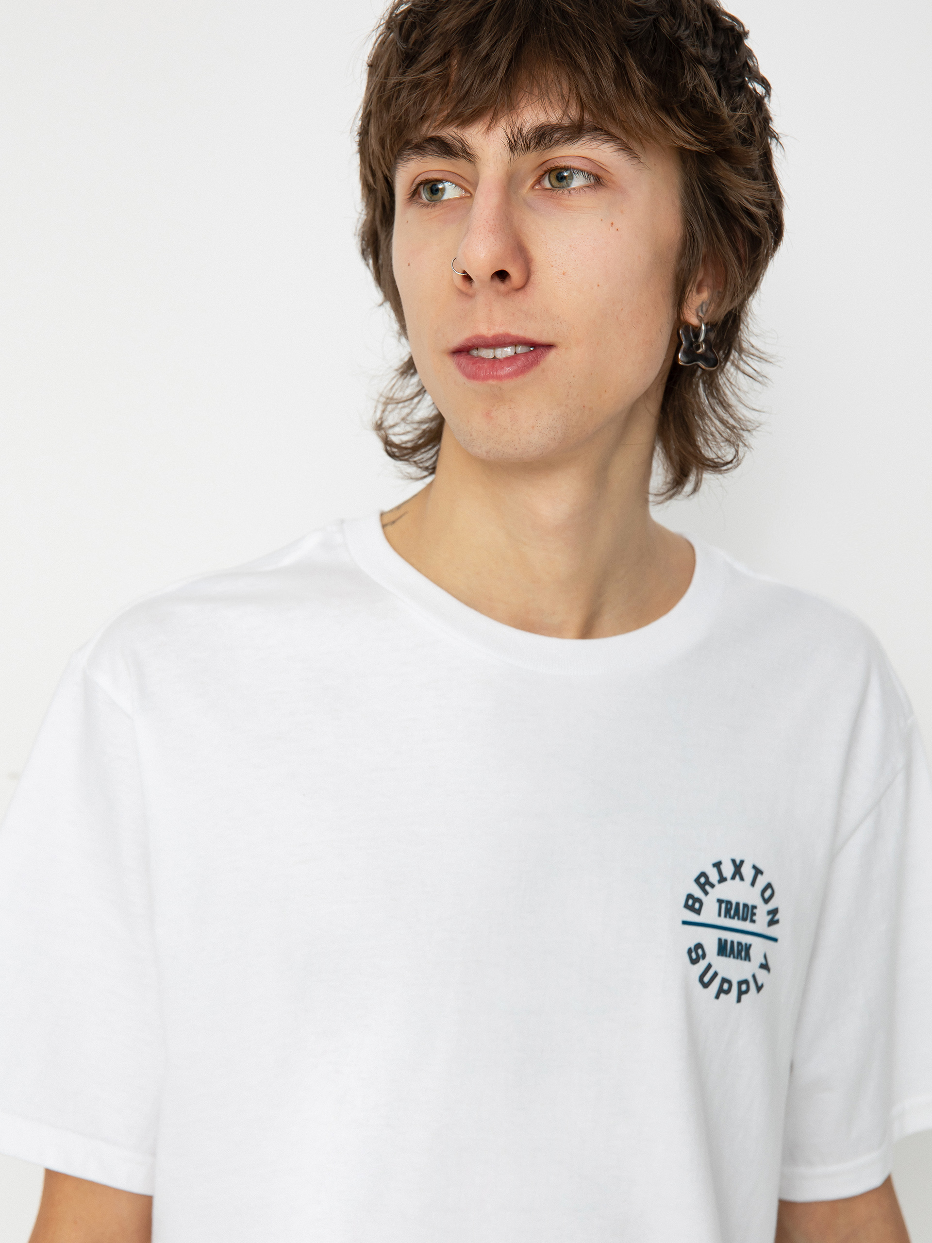 Brixton Oath V Stt T-shirt (white/chinois green/blue danub)