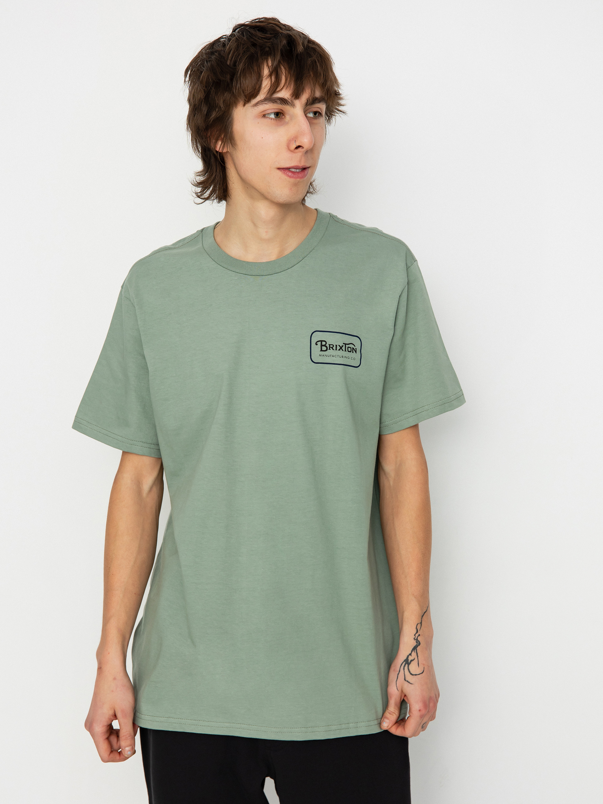 Brixton Grade Stt T-shirt (chinois green/washed navy/wash)
