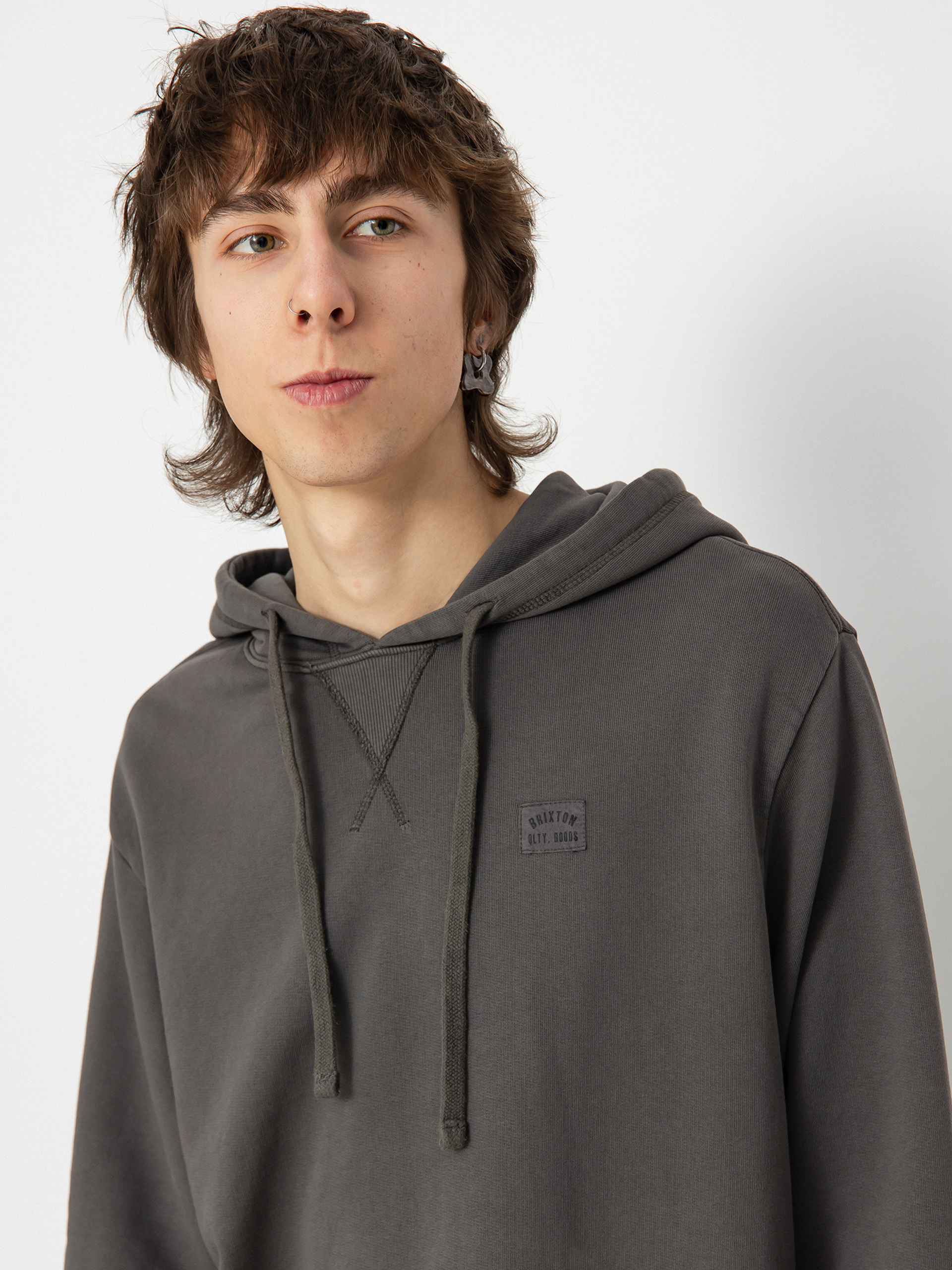 Brixton Vintage Reserve Cl Ft Hoodie (charcoal sol wash)