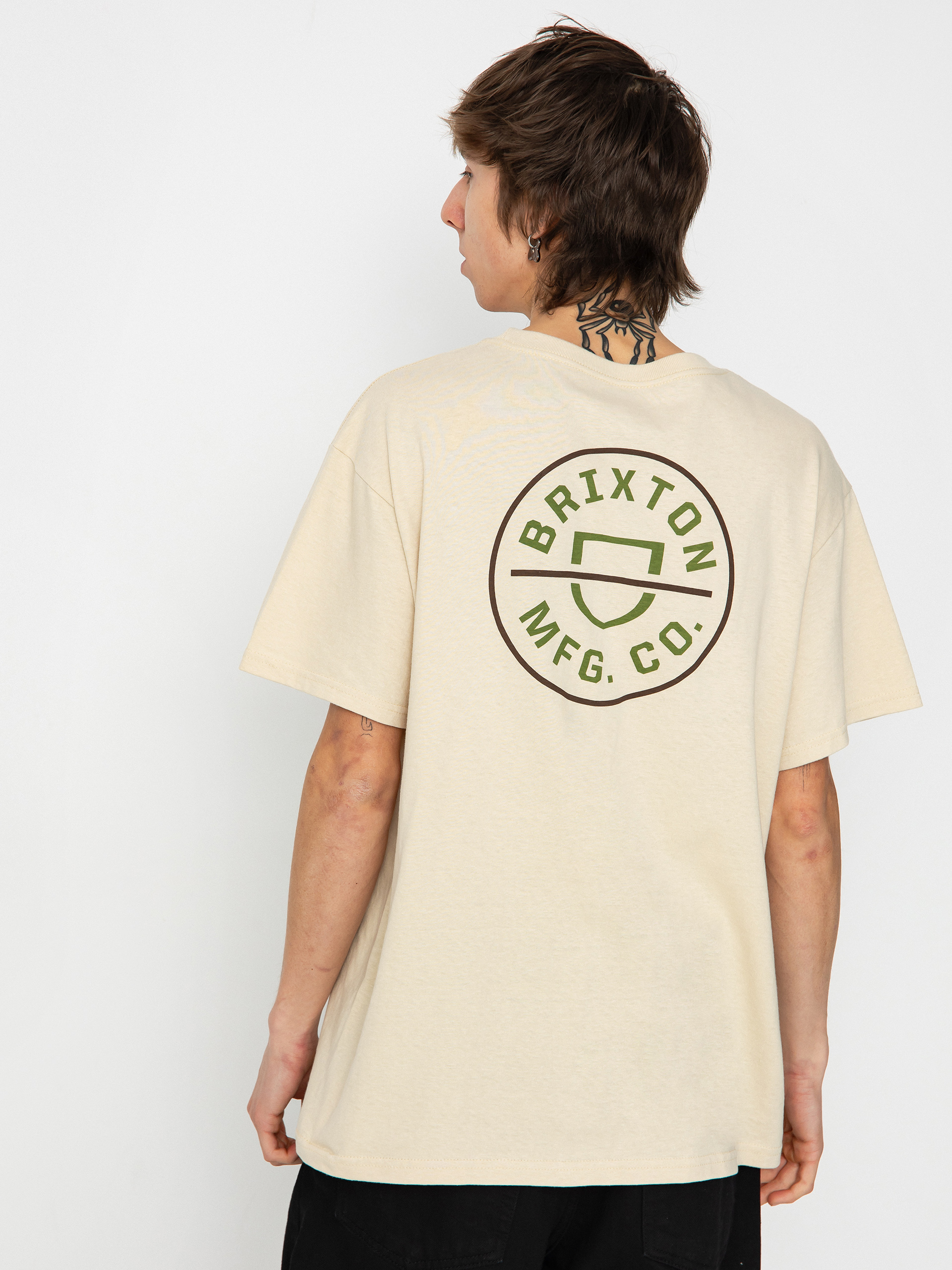 Brixton Crest II Stt T-shirt (cream/sea kelp/sepia)