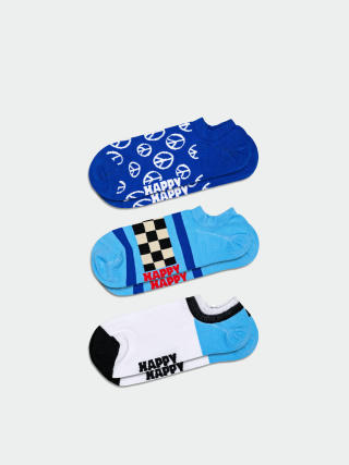 Happy Socks 3-Pack Blue Peace No Show Socks (navy)