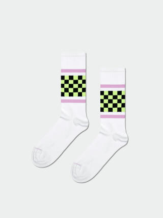 Happy Socks Checked Stripe Socks (white)
