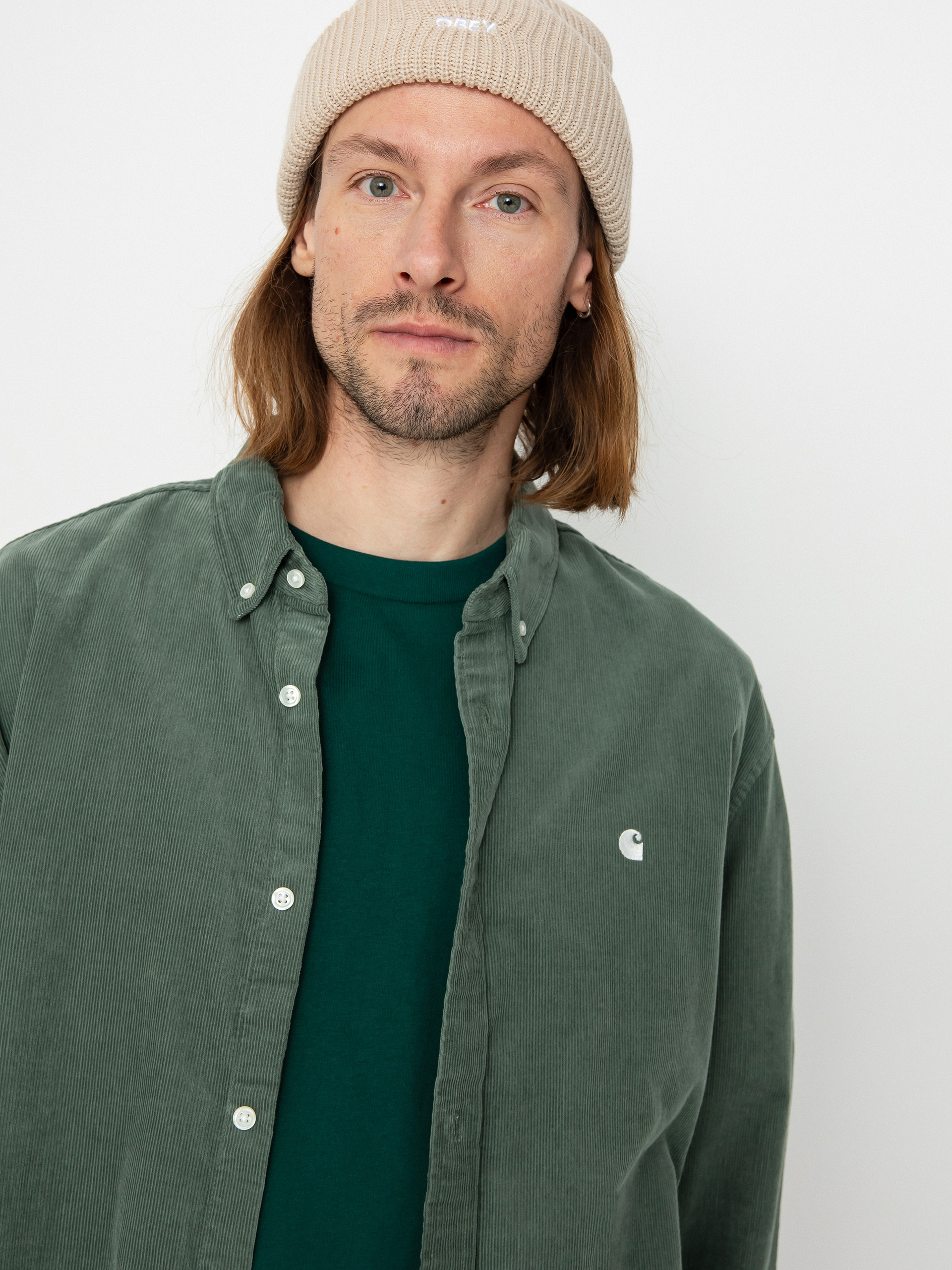 Carhartt WIP Madison Fine Cord Shirt - transparent (park/wax)