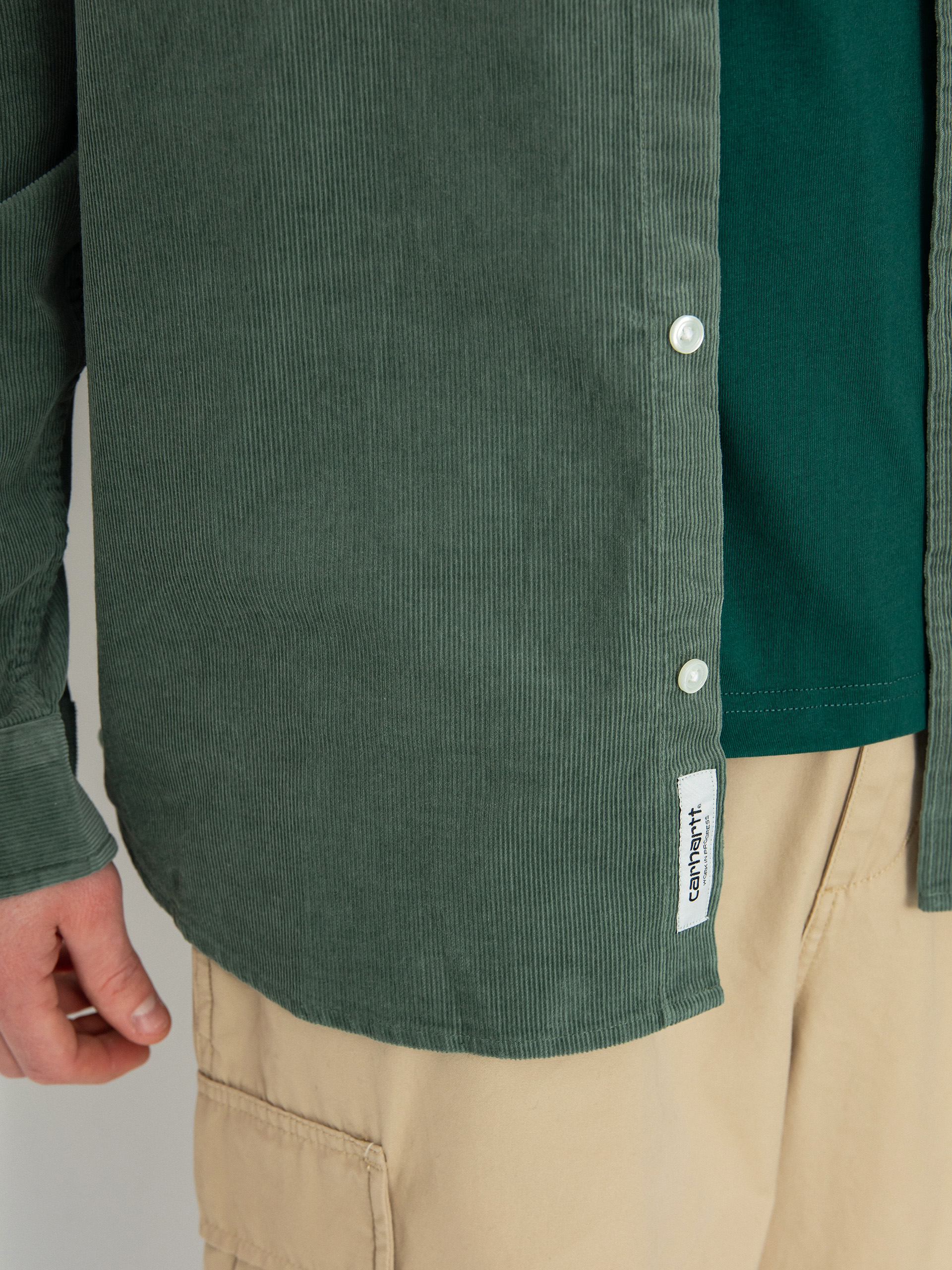 Carhartt WIP Madison Fine Cord Shirt - transparent (park/wax)