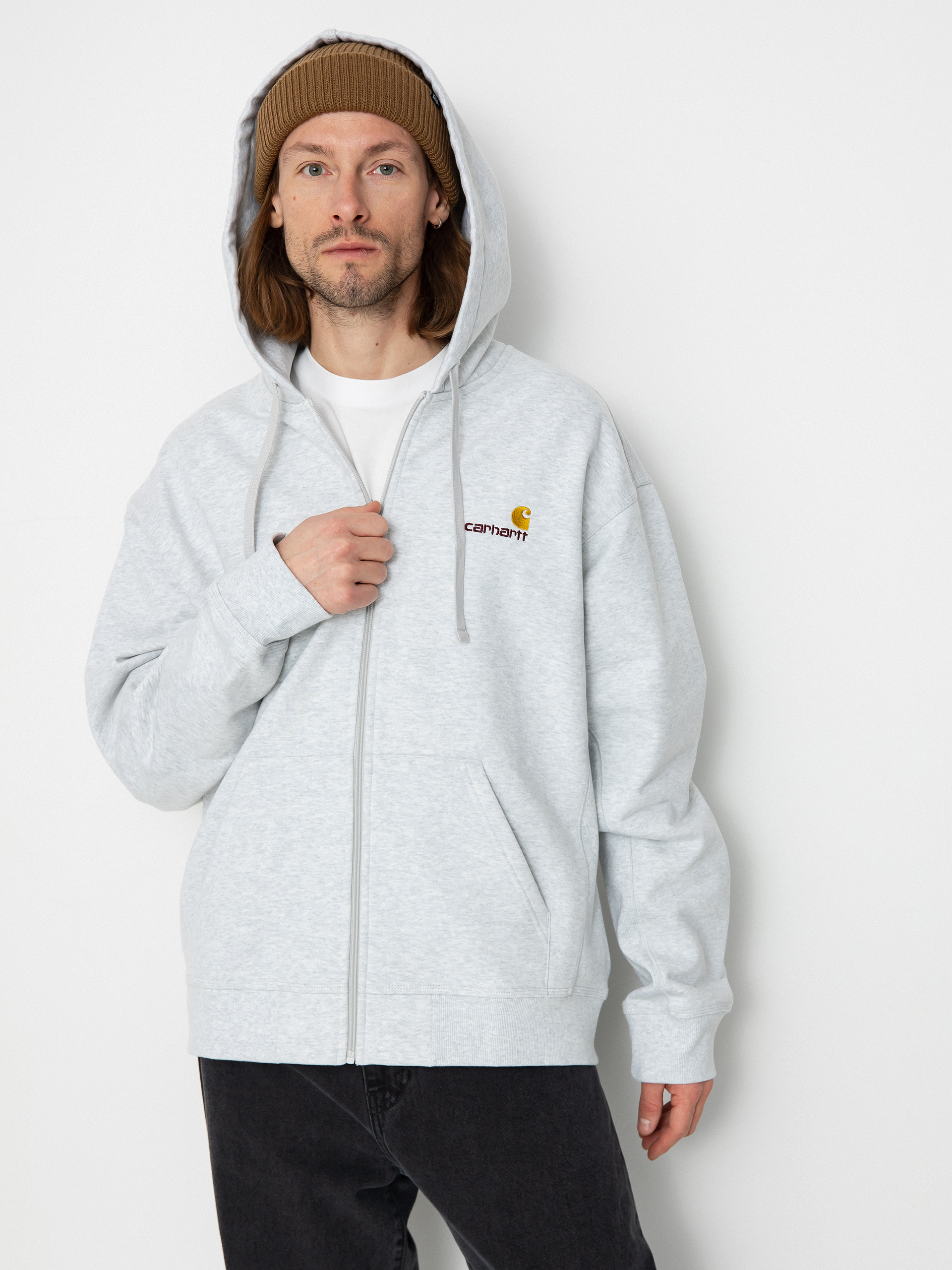Carhartt WIP American Script ZHD Hoodie - grey (ash heather)