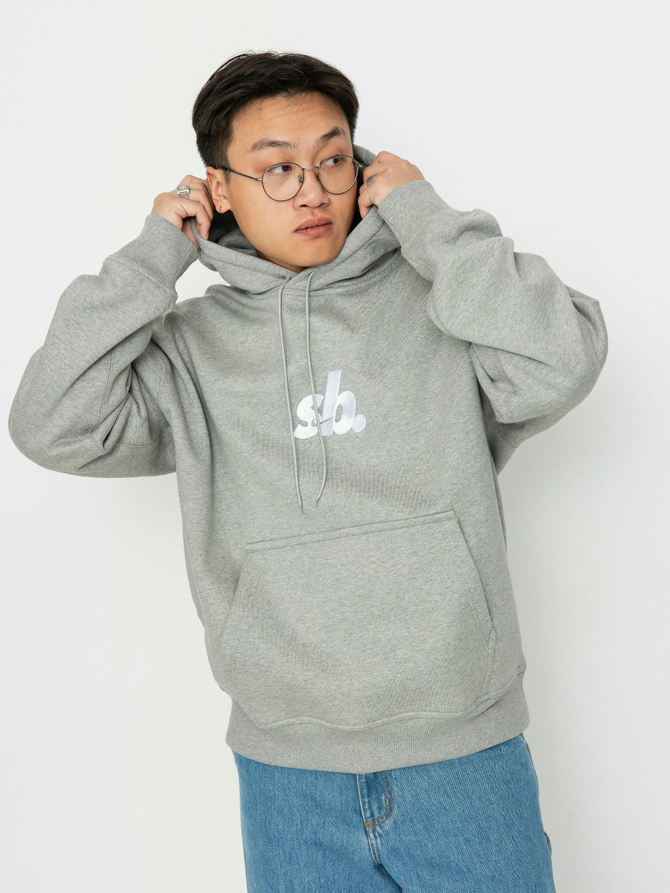 Nike SB Essential HBR HD Hoodie (dk grey heather/white)