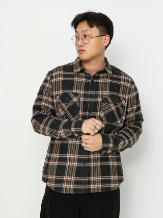 Brixton Bowery Flannel Ls Hemd (black/charcoal/off white)
