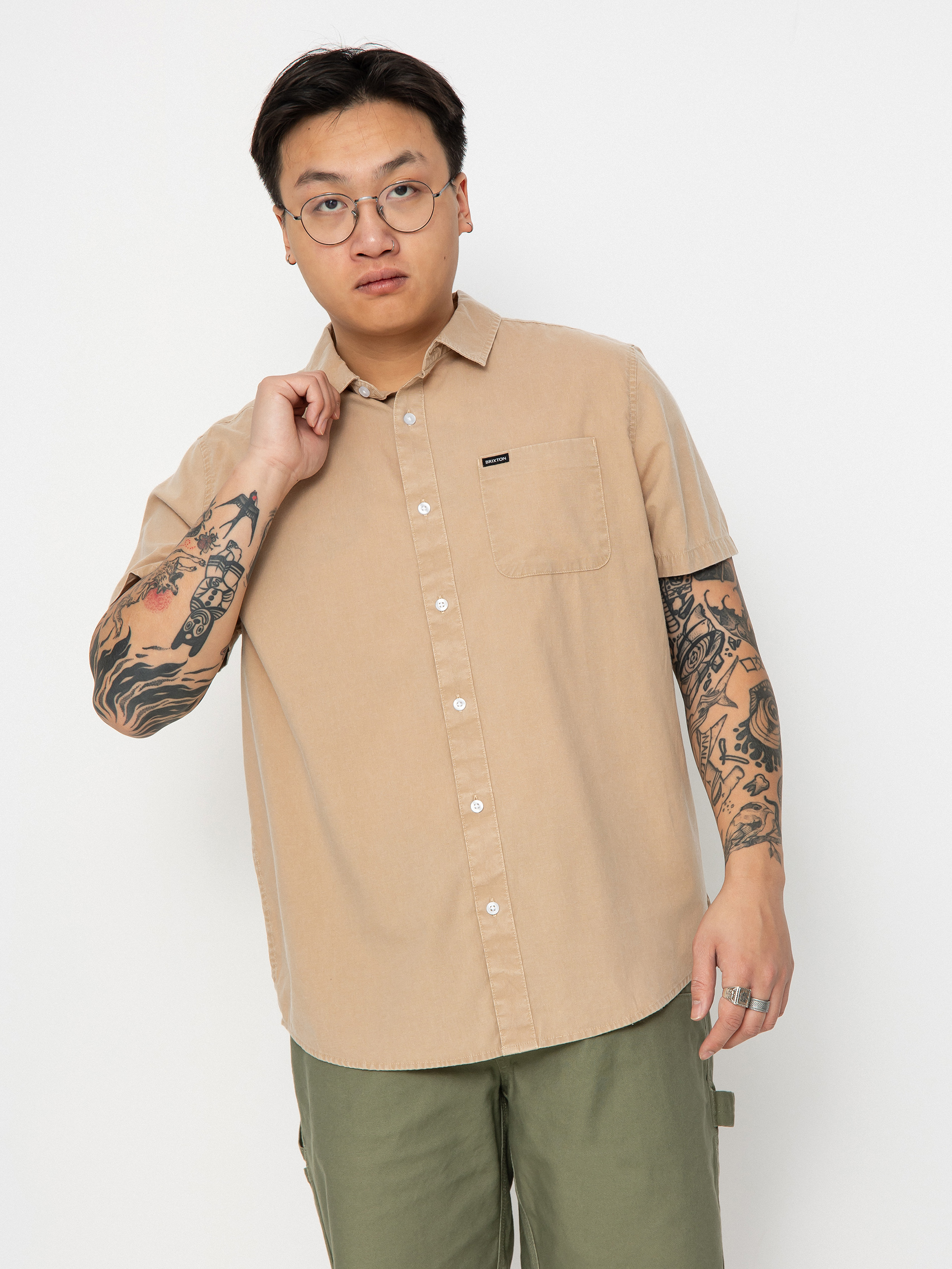 Brixton Charter Sol Wash Wvn Shirt (oat milk sol wash)