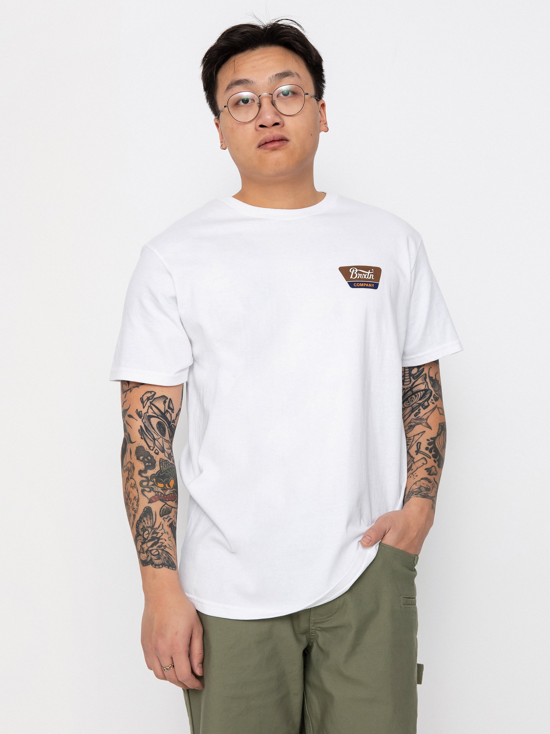 Brixton Linwood Stt T-shirt (white/sepia/beige)
