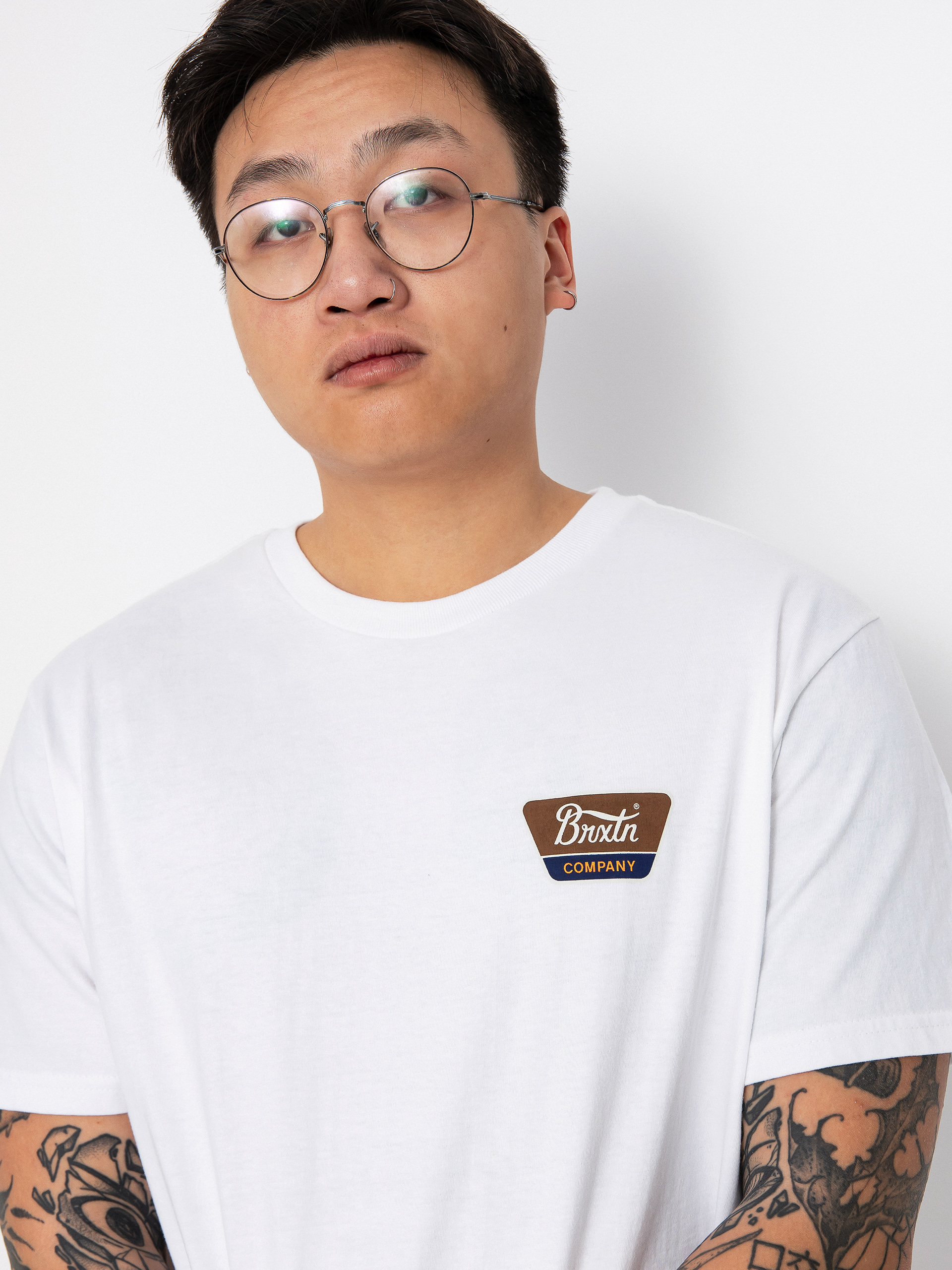Brixton Linwood Stt T-shirt (white/sepia/beige)