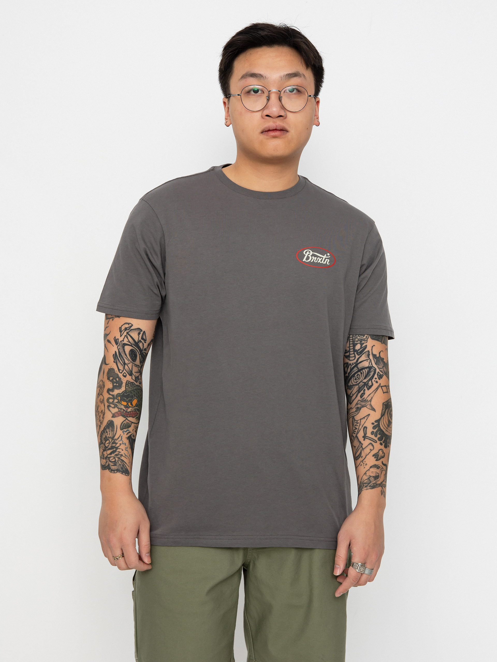 Brixton Parsons Tlrt T-shirt (charcoal/casa red/whitecap)