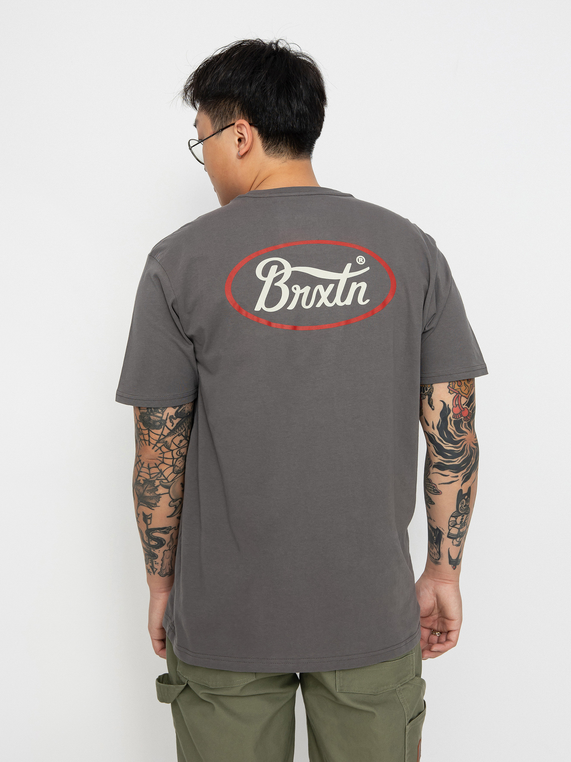 Brixton Parsons Tlrt T-shirt (charcoal/casa red/whitecap)