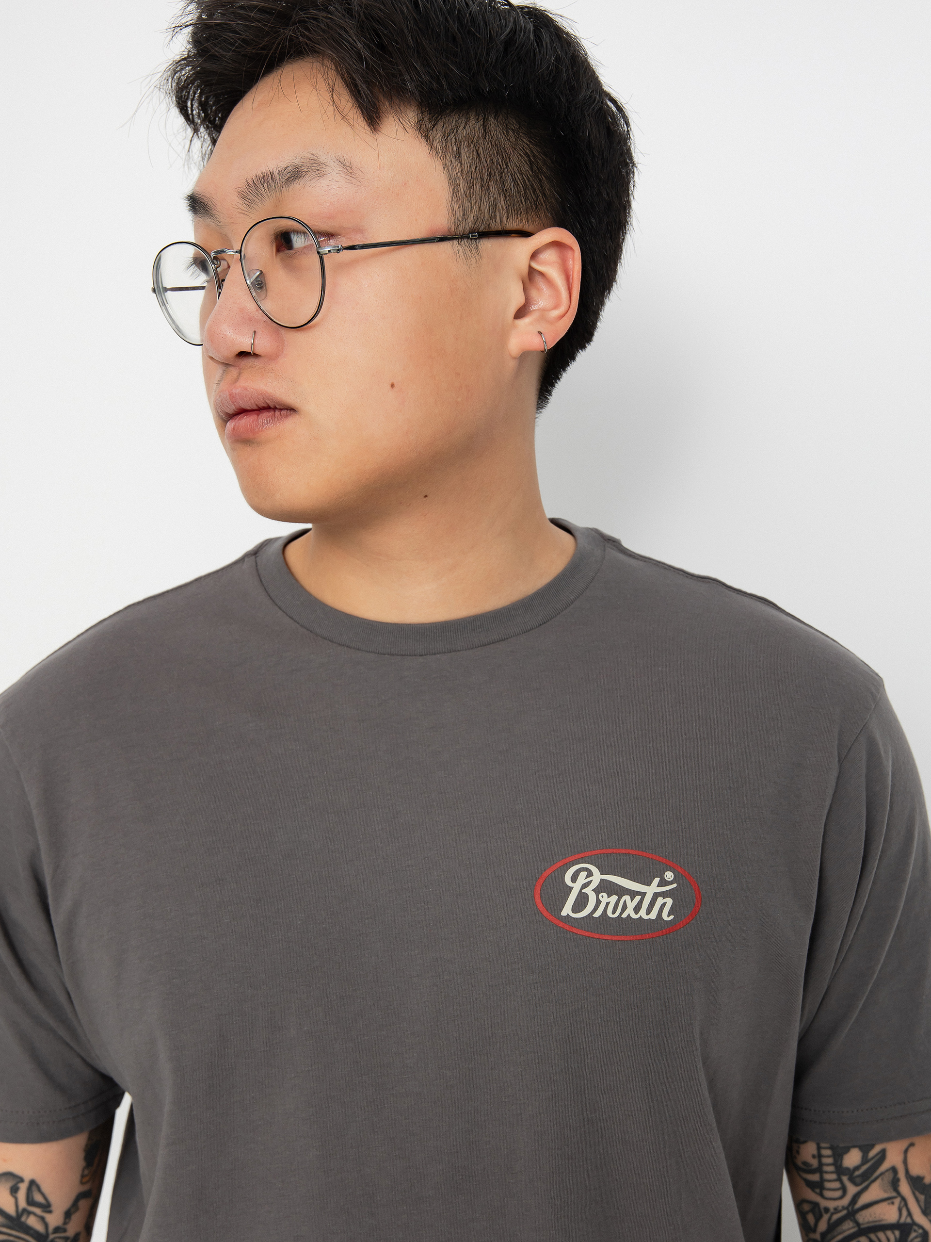 Brixton Parsons Tlrt T-shirt (charcoal/casa red/whitecap)