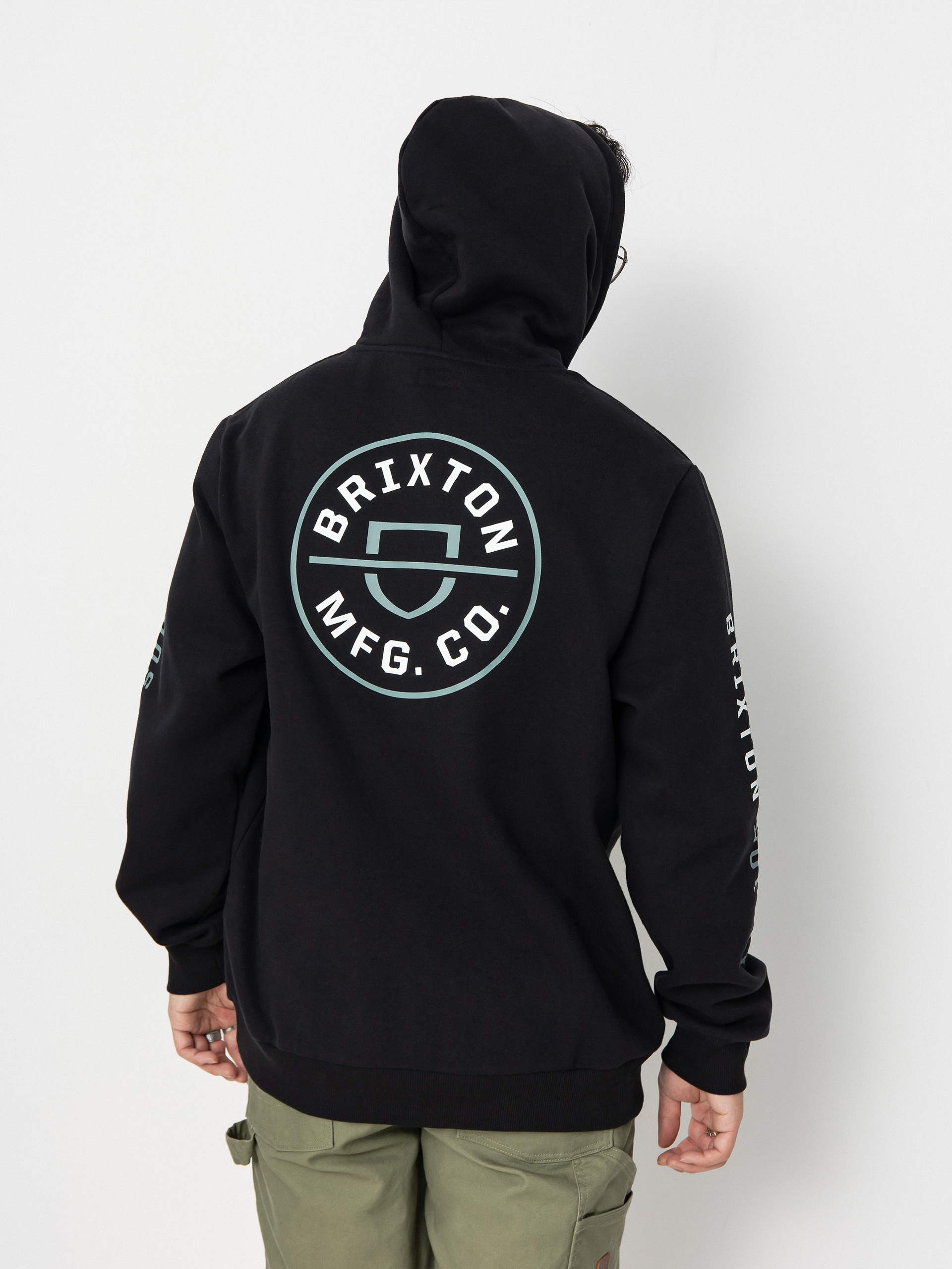 Brixton Crest Hoodie (black/chinois green/white)