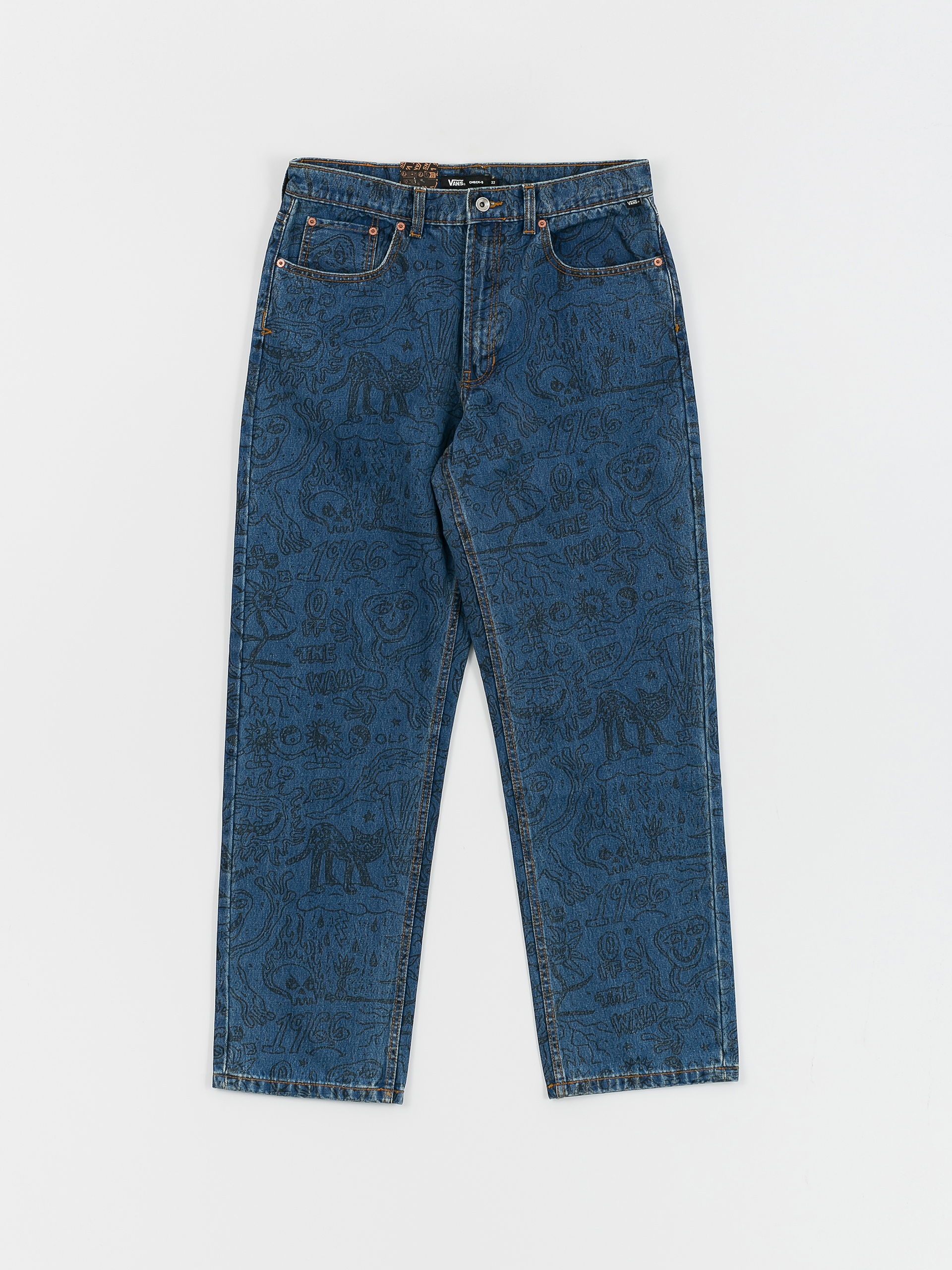 Vans Check 5 Printed Loose Denim Pants (vintage indigo)